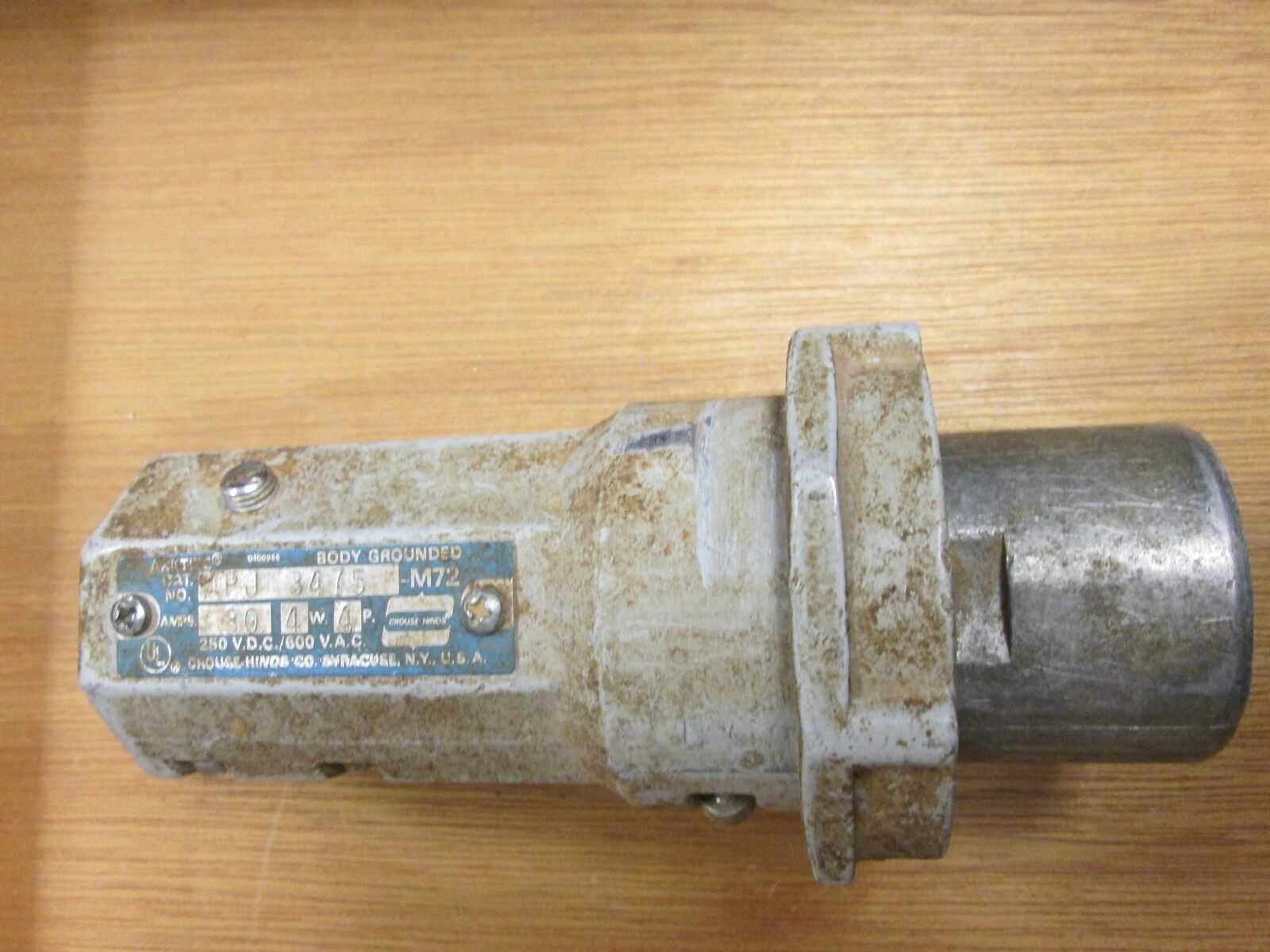 Crouse-Hinds  Plug  APJ 3475  30A  600V  4W  4P  Used