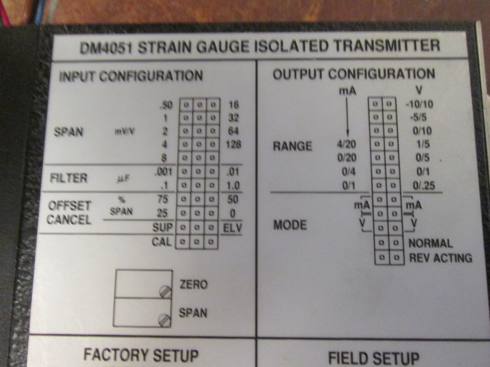 Wilkerson Strain Gauge Isolated Transmitter DM4051 Input:3mV/VDC Output:4/20mADC