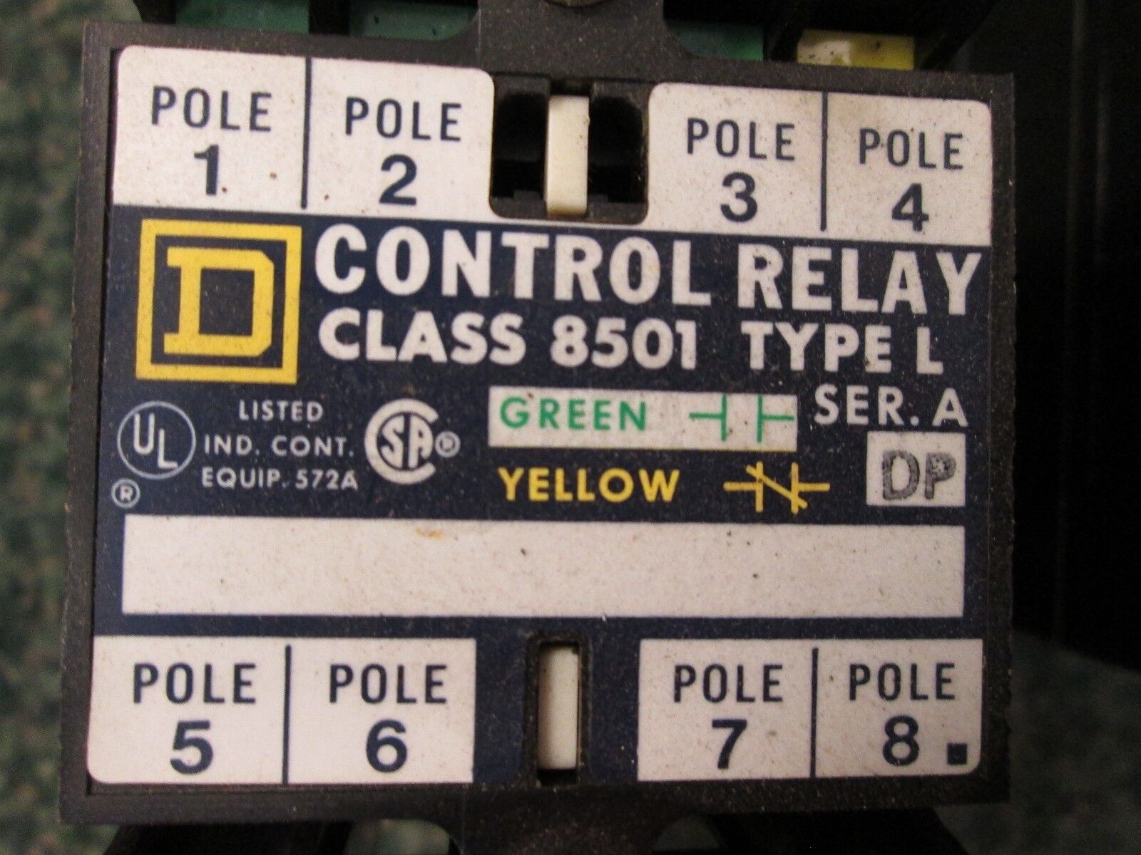 Square D Control Relay 8501 L0-40 120V Coil 8P Used