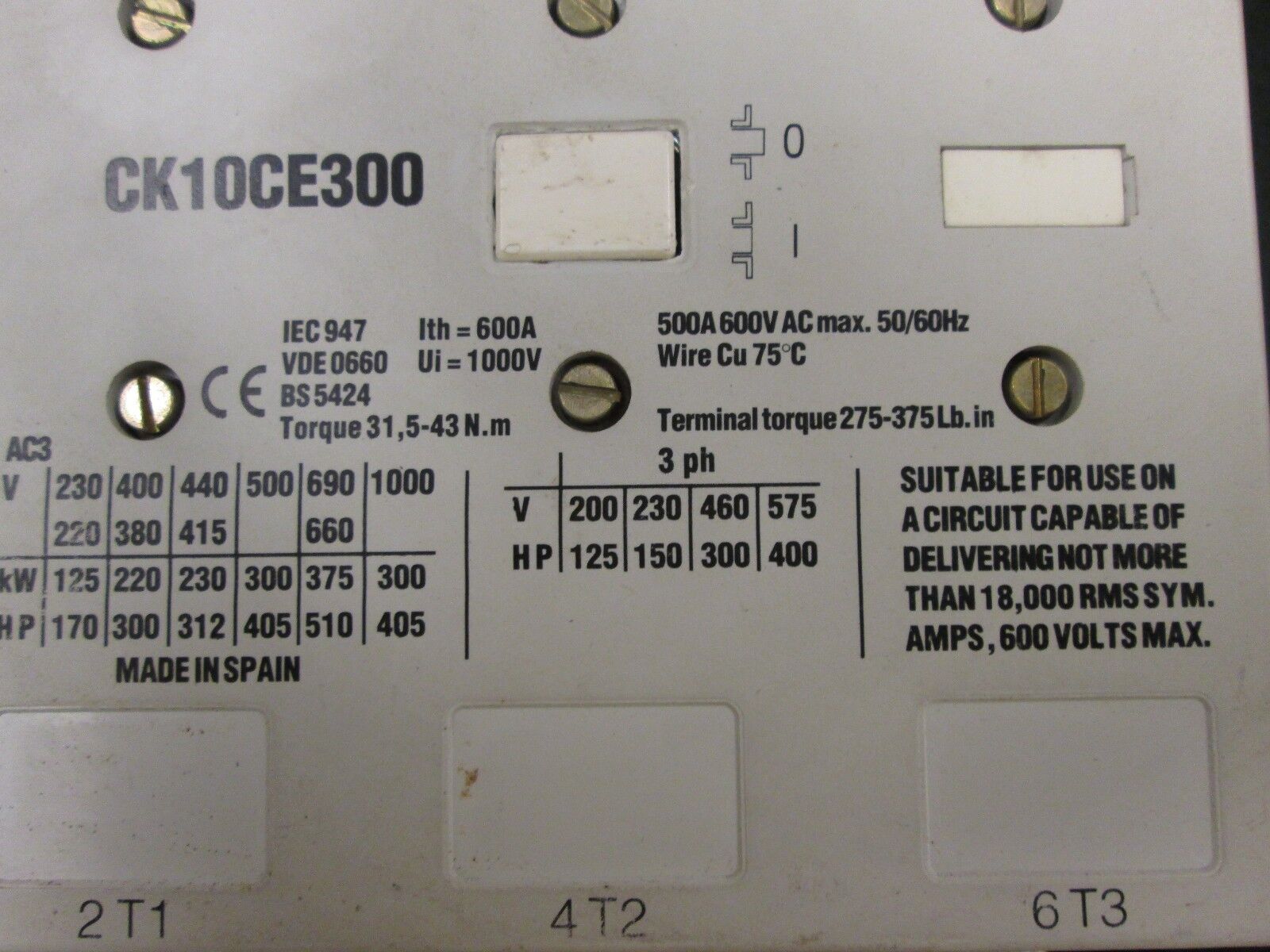 GE / Telemecanique  Starter CK10CE300  LR2F6577  Coil  KB7EJ  110-127V