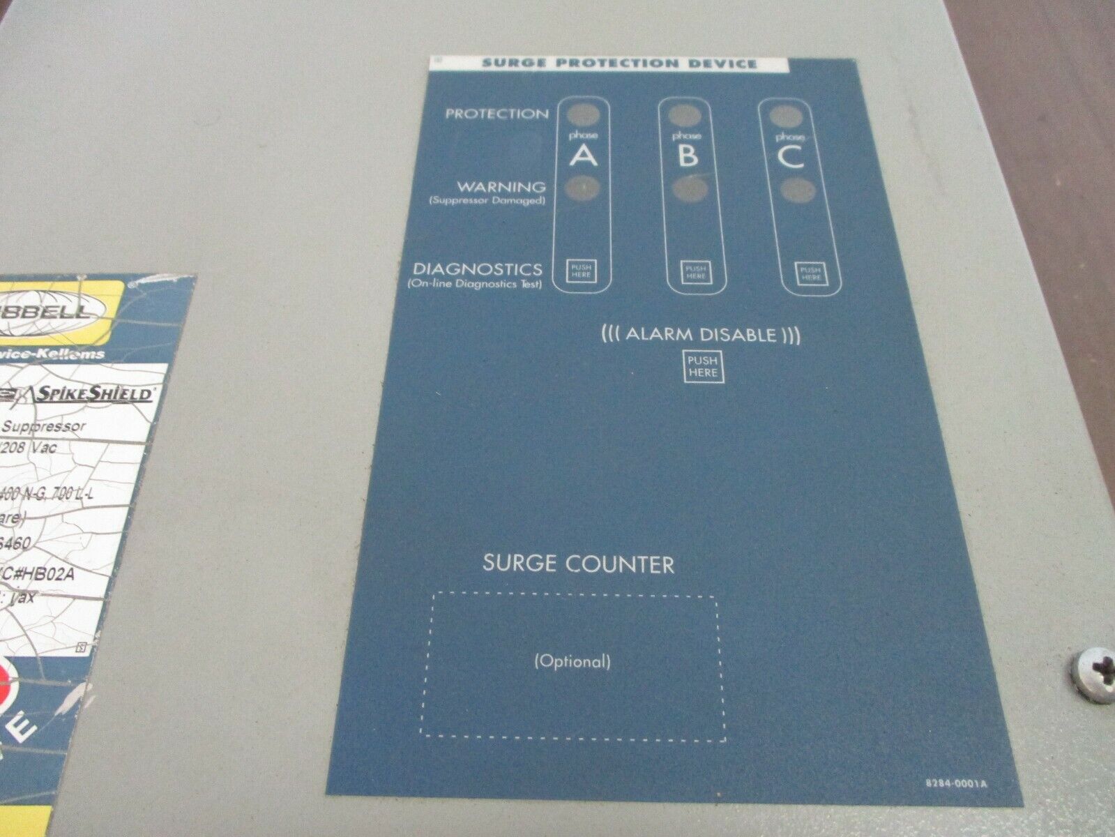 Hubbell SpikeShield Surge Suppressor HBL4P100 120/208V 50/60/400Hz Used