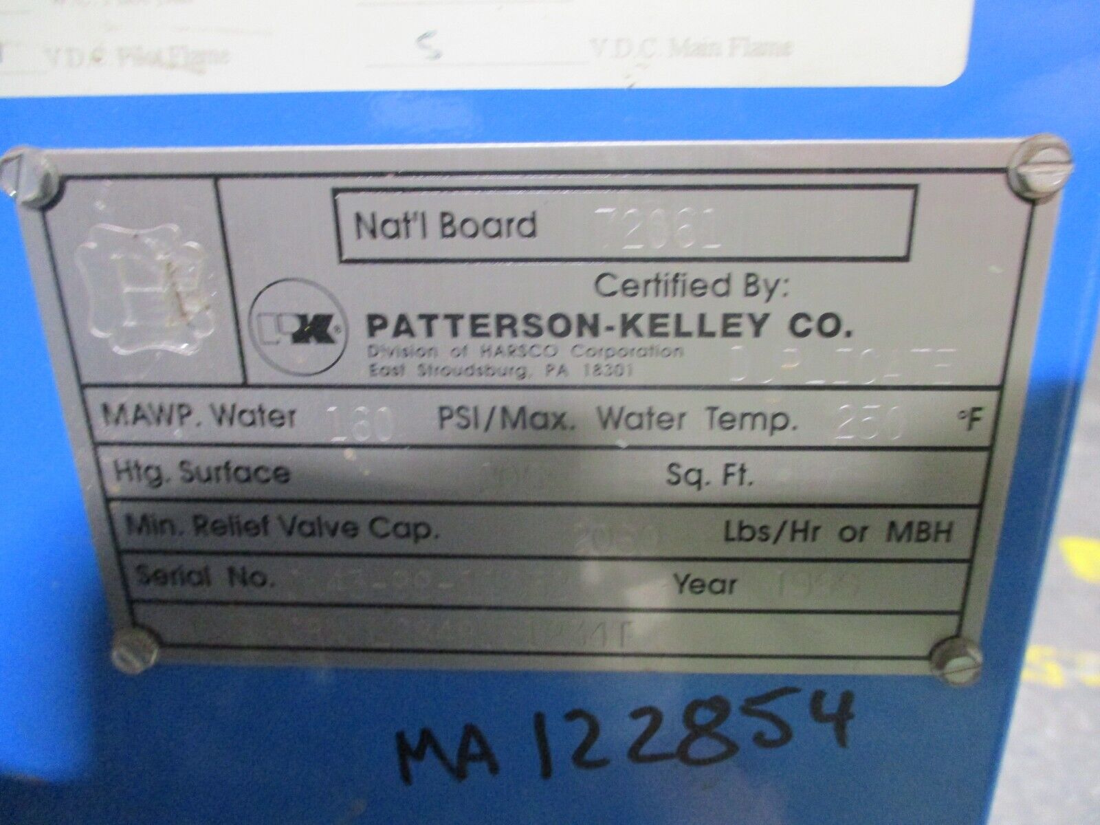 P-K Thermific Boiler N-1700-2 1,700,000BTU Natural Gas Used
