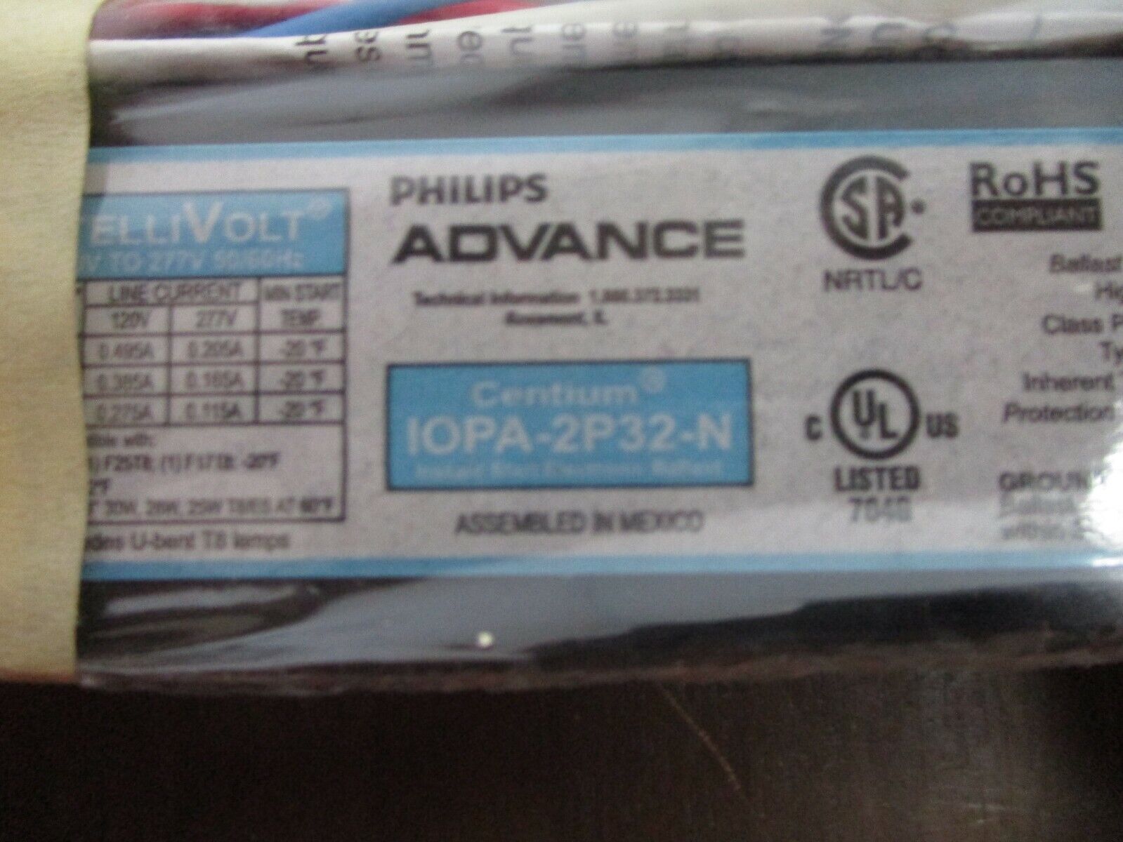 Philips Advance Centium Instant Start Electronic Ballast 10PA-2P32-N 120/277V
