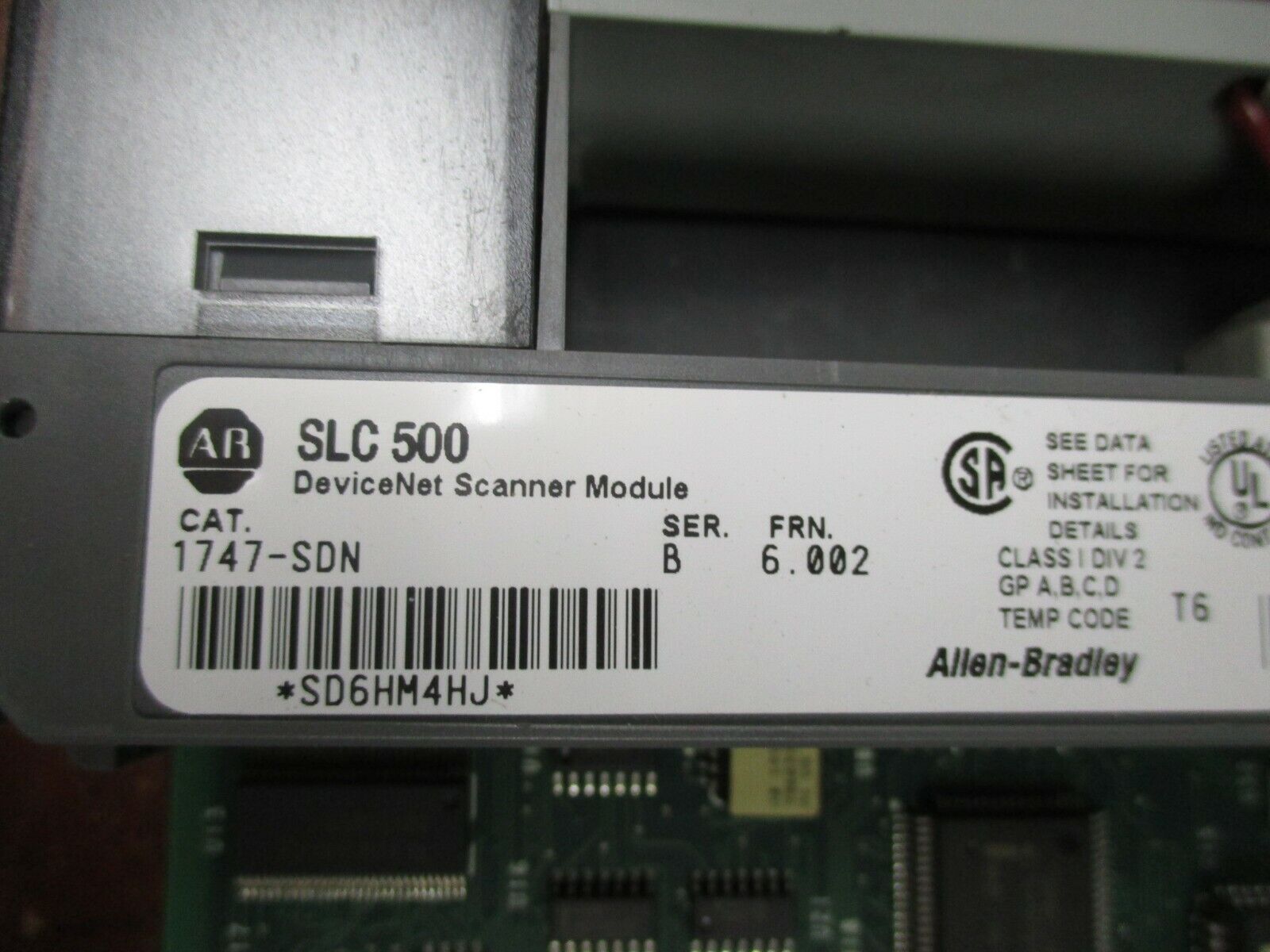 Allen-Bradley SLC 500 DeviceNet Scanner Module 1747-SDN Ser. B FRN. 6.002 Used