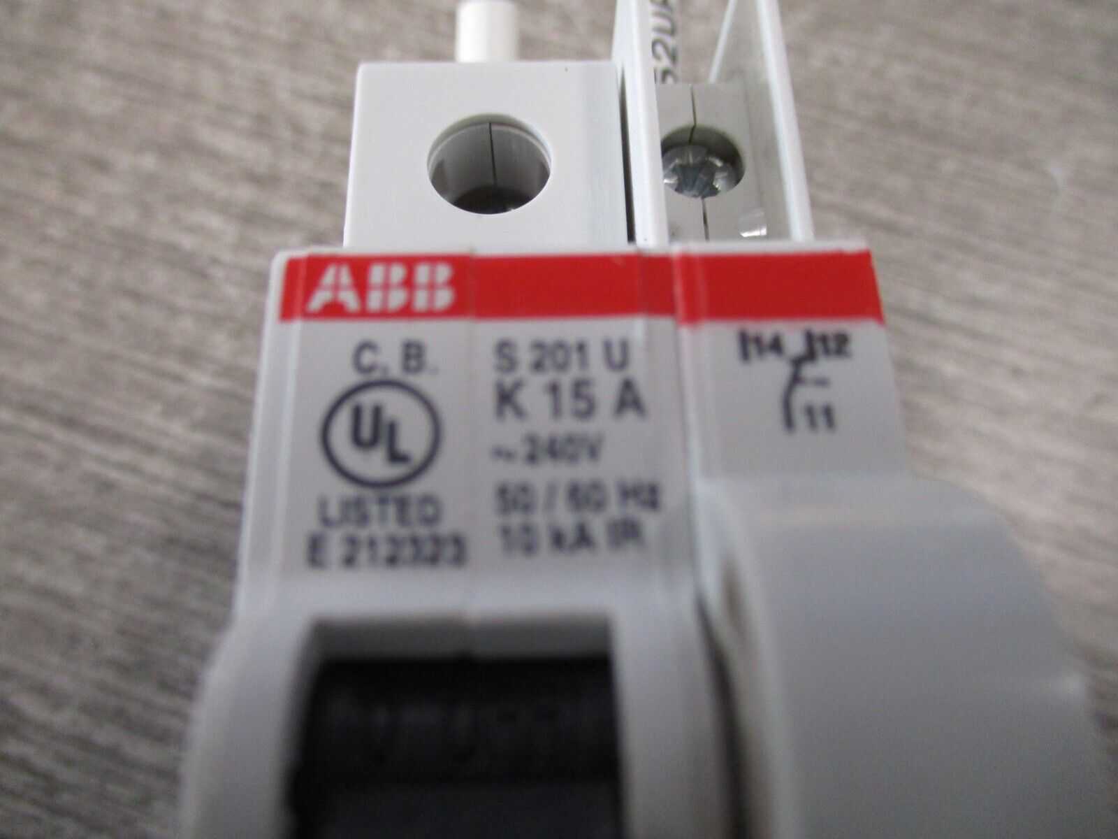 ABB Circuit Breaker W/IP Adder S201 U K 15 A 15A 240V 2P Used