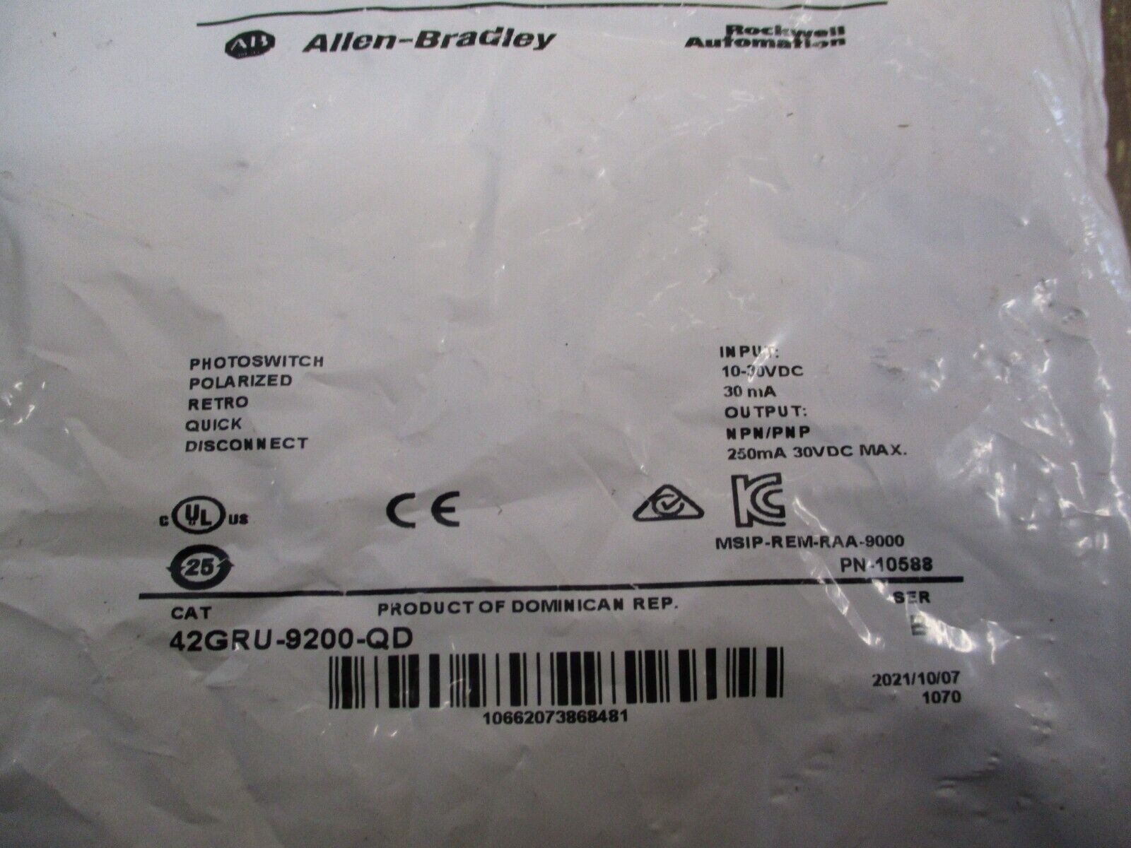 Allen-Bradley Photoswitch 42GRU-9200-QD Ser. B New Surplus