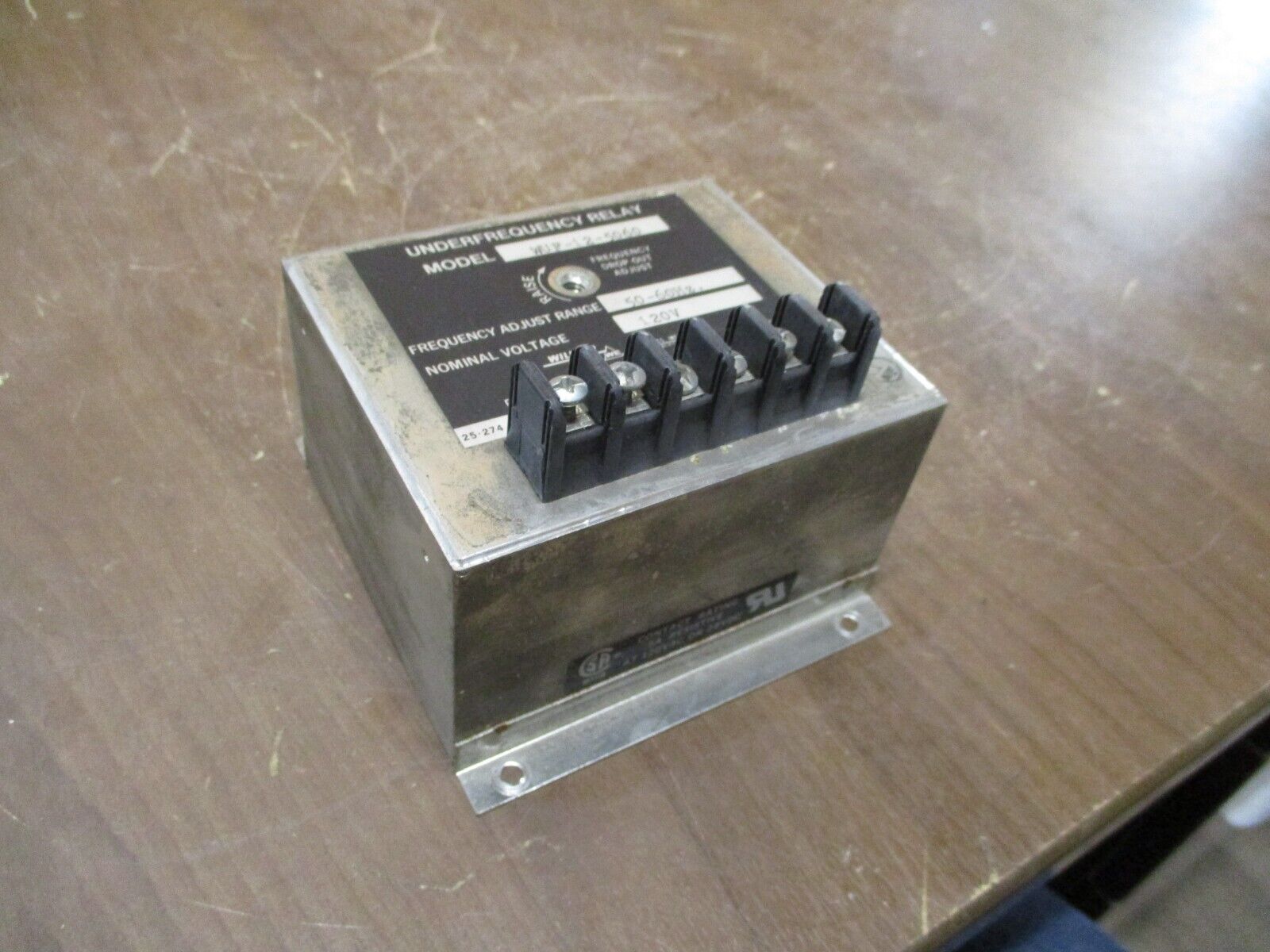 Wilmar Underfrequency Relay WUF-12-5060 120V Range: 50-60Hz Used