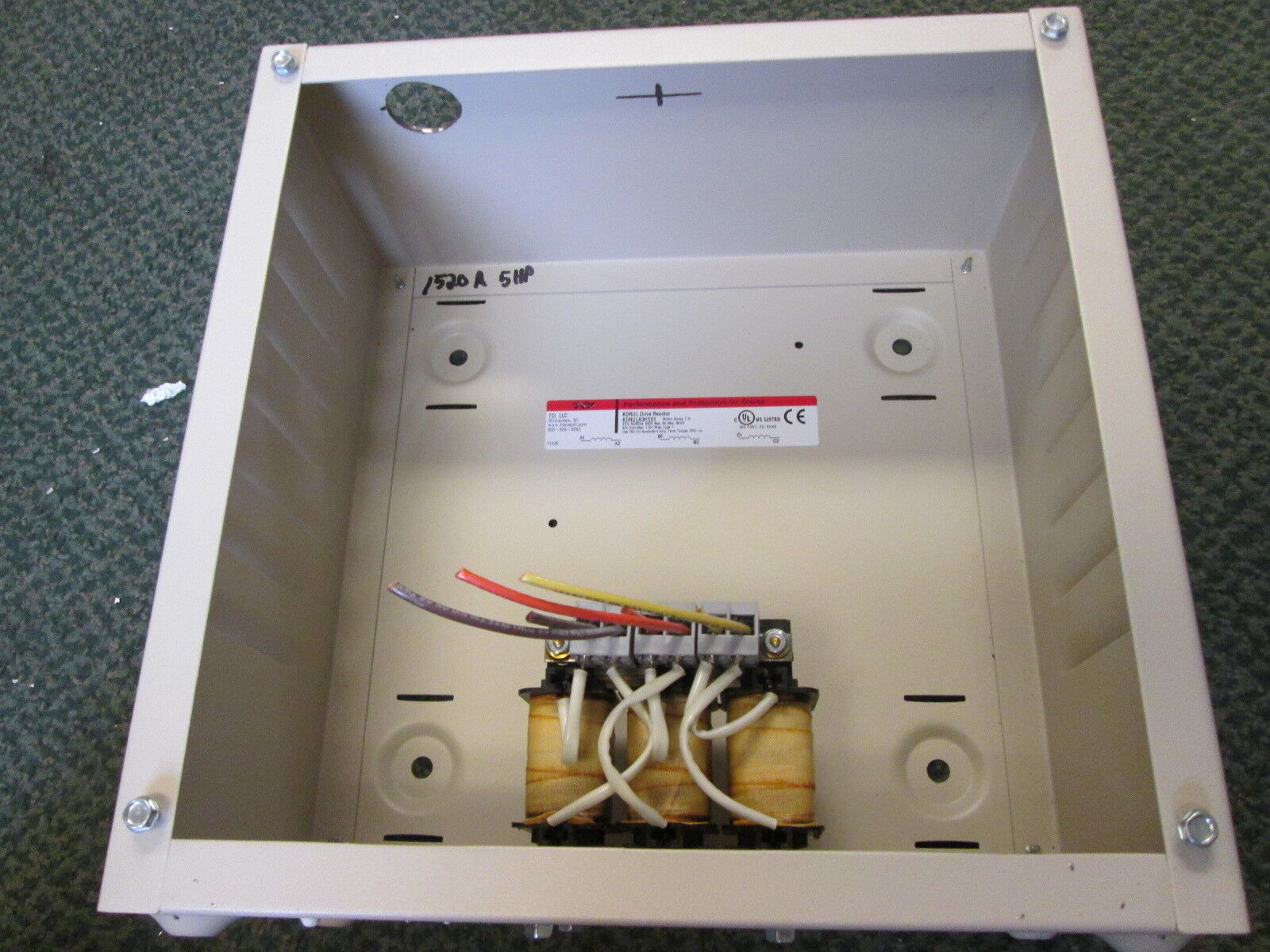 TCI KDRUL Drive Reactor KDRULA3HE01 Motor Amps: 7.6 3Ph 50/60Hz 600V 8A Used