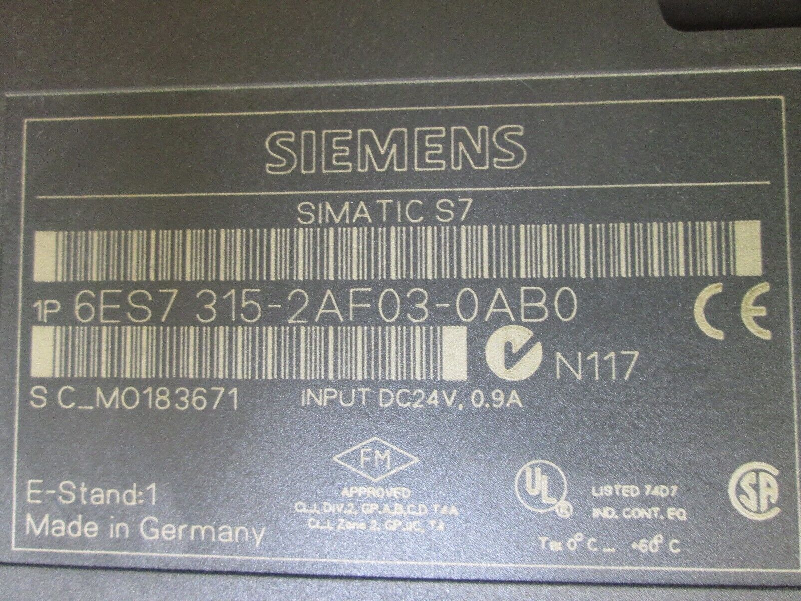 Siemens Simatic S7 315-2AF03-0AB0 Used