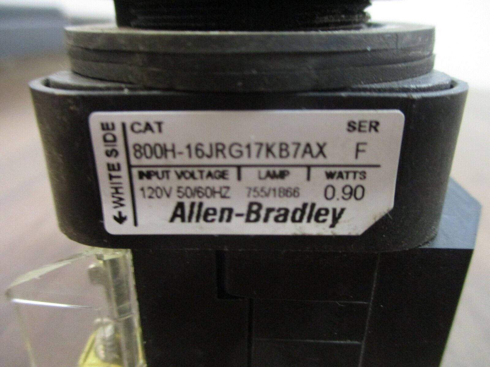 Allen-Bradley Illuminated Selector Switch 800H-16JRG17KB7AX Ser. F 120V 50/60Hz