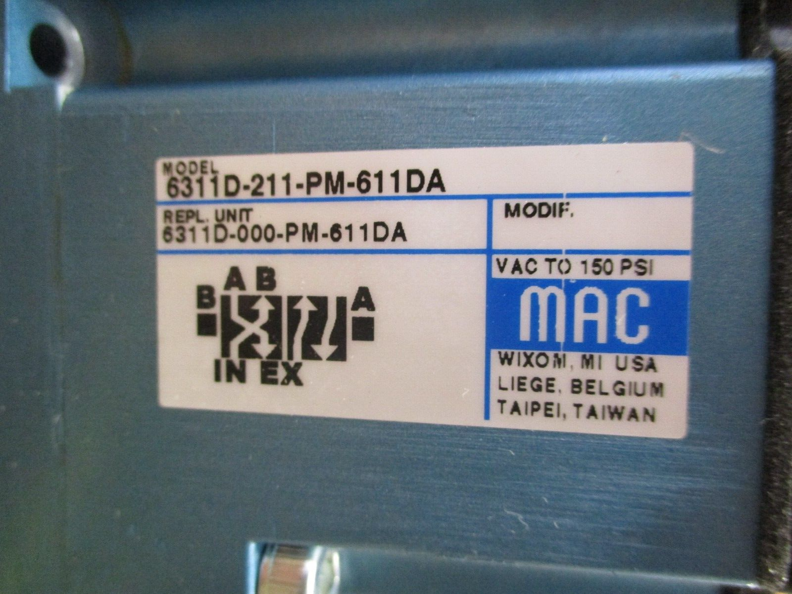 Solenoid Valve 6311D-211-PM-611DA VAC - 120PSI Used