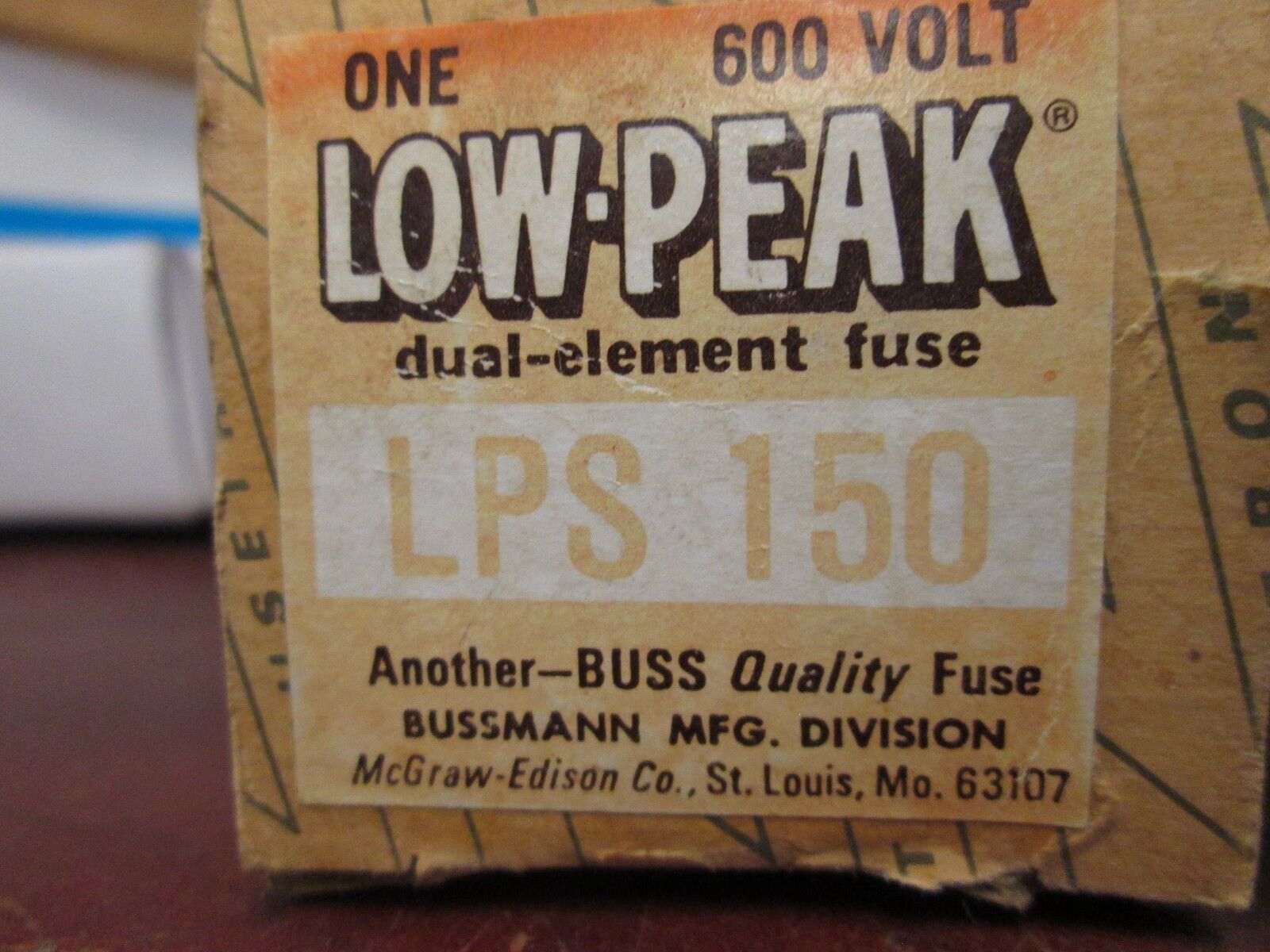 Buss Low-Peak Fuse LPS 150 600V 150A New Surplus
