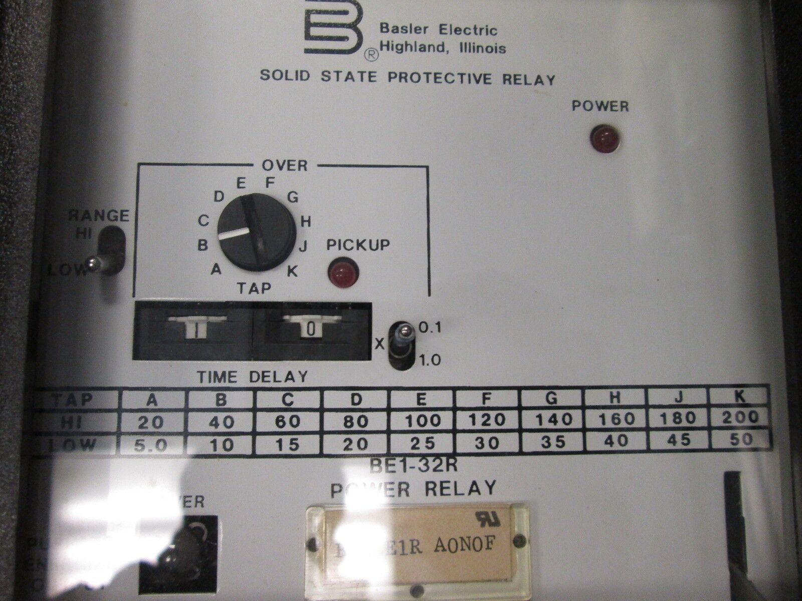 Basler Solid State Protective Relay BE1-32R Power Relay Used