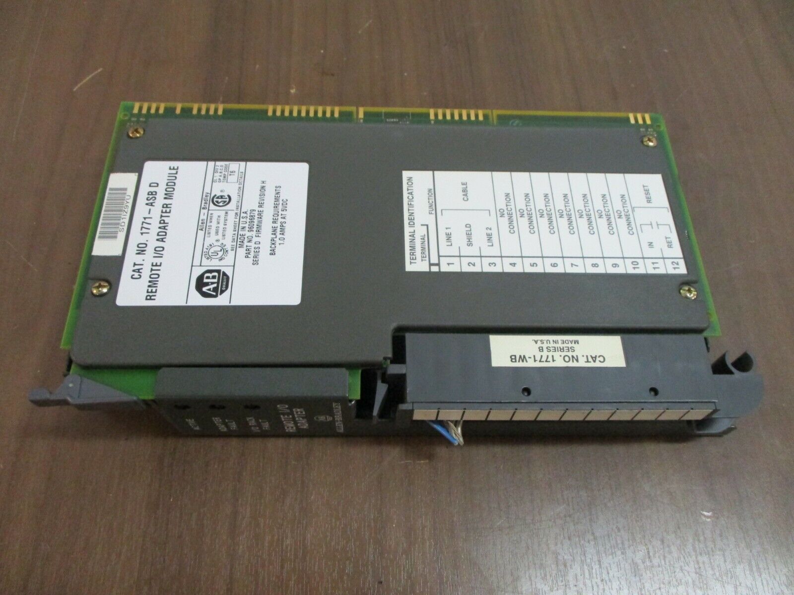 Allen-Bradley Remote I/O Adapter Module 1771-ASB D Ser. D F/W Rev. H Used