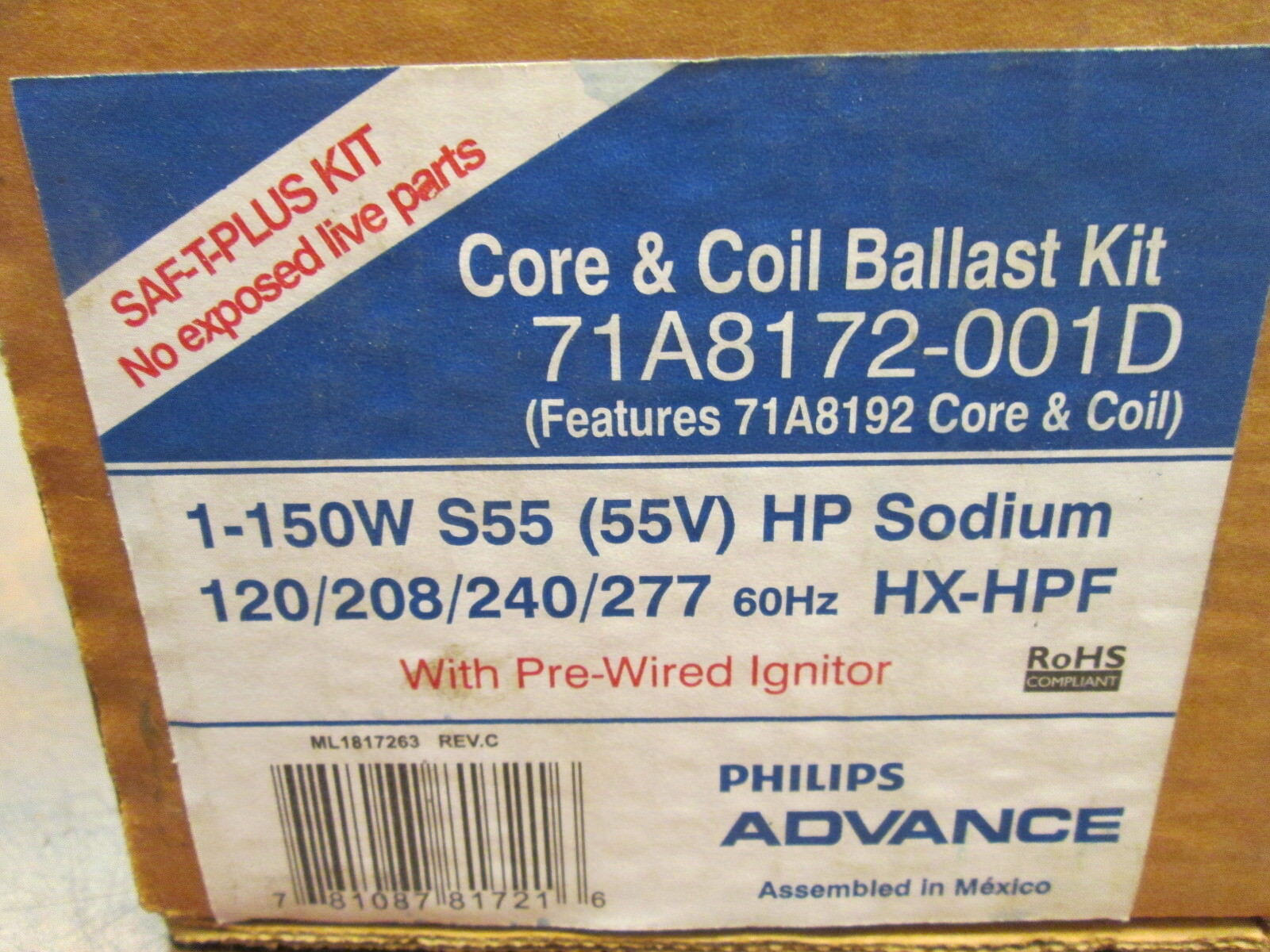 Philips Advance Core & Ballast Kit 71A8172-001D 1-150W 120/208/240/277V 60Hz