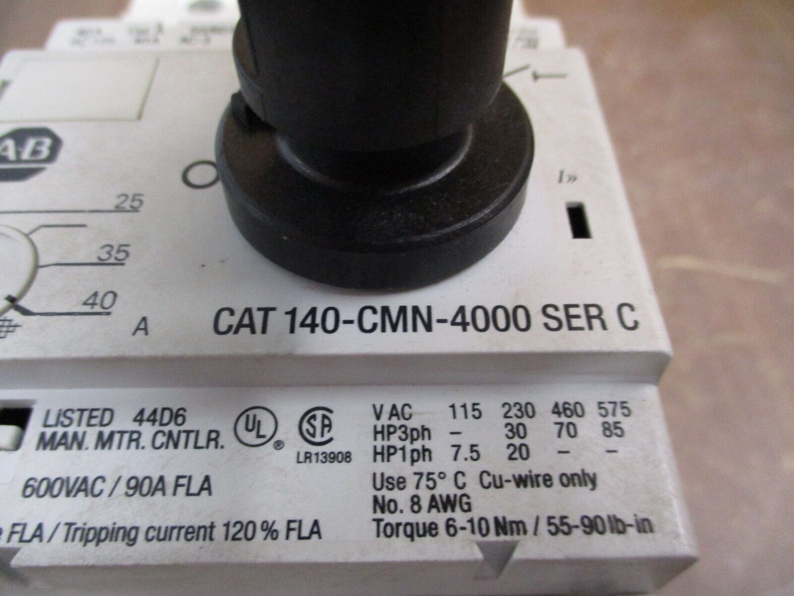 Allen-Bradley Manual Motor Controller 140-CMN-4000 Range: 25-40A 600V Used
