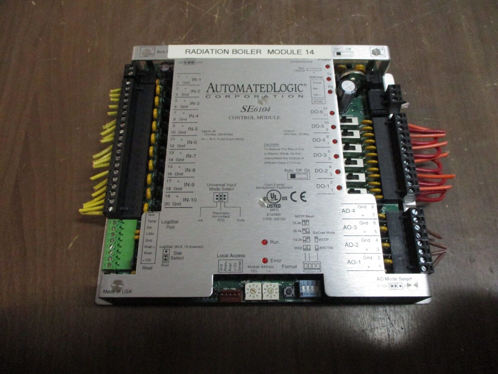 Automated Logic BACnet Control Module SE6104 Input: 10V 20mA Output: 24V 3A Used