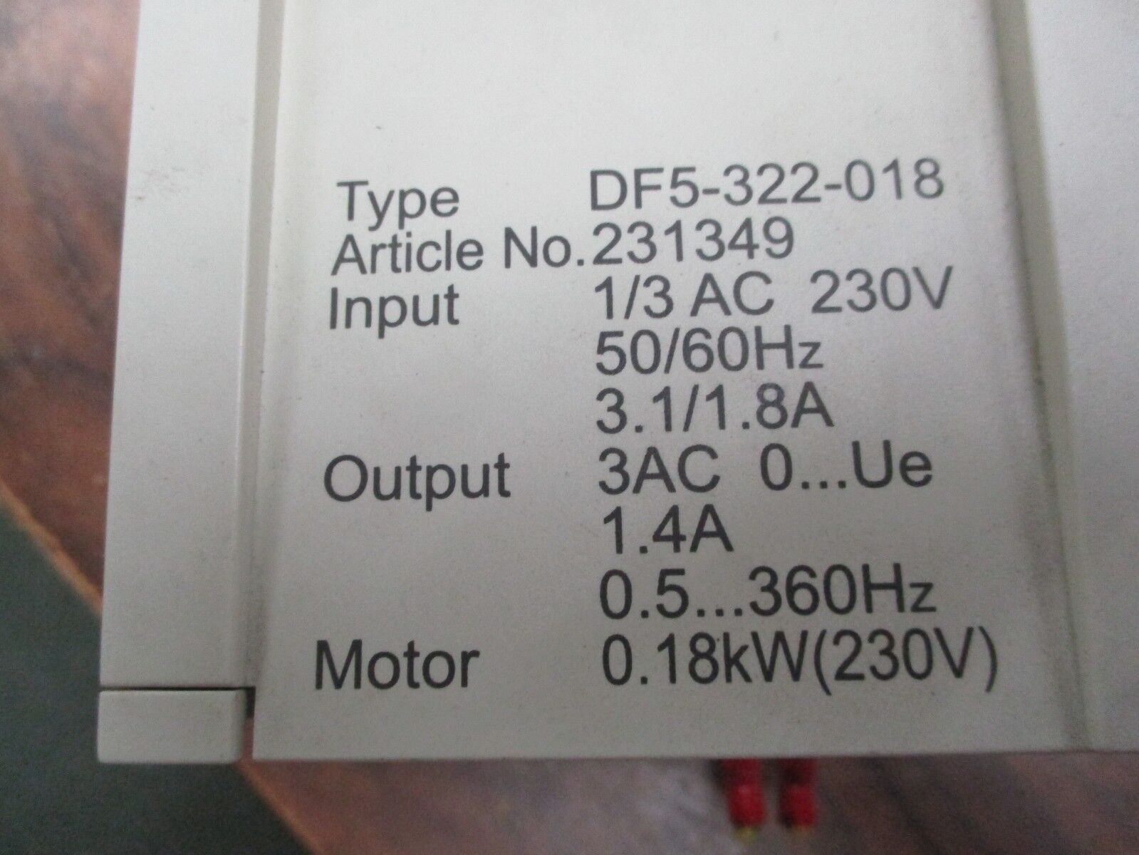 Moeller AC Drive DF5-322-018 0.18KW/0.25HP Used