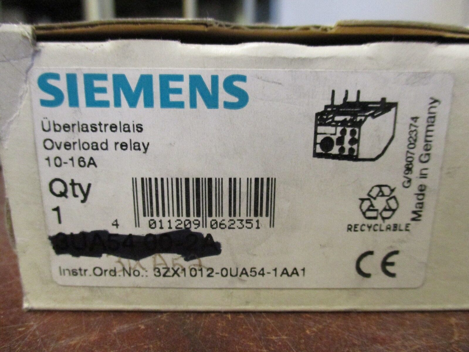 Siemens Solid State Overload 3UA52 00-1E* Range: 2.5-4A New Surplus
