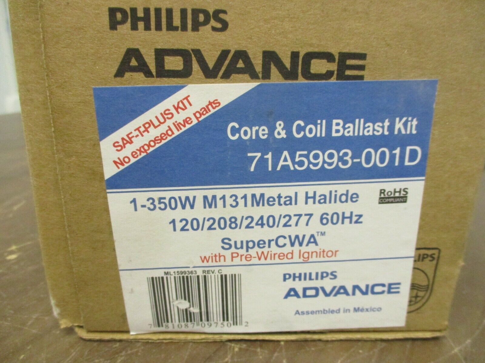 Philips Advance Core & Coil Ballast Kit 71A5993-001D 350W 120/208/240/277V 60Hz
