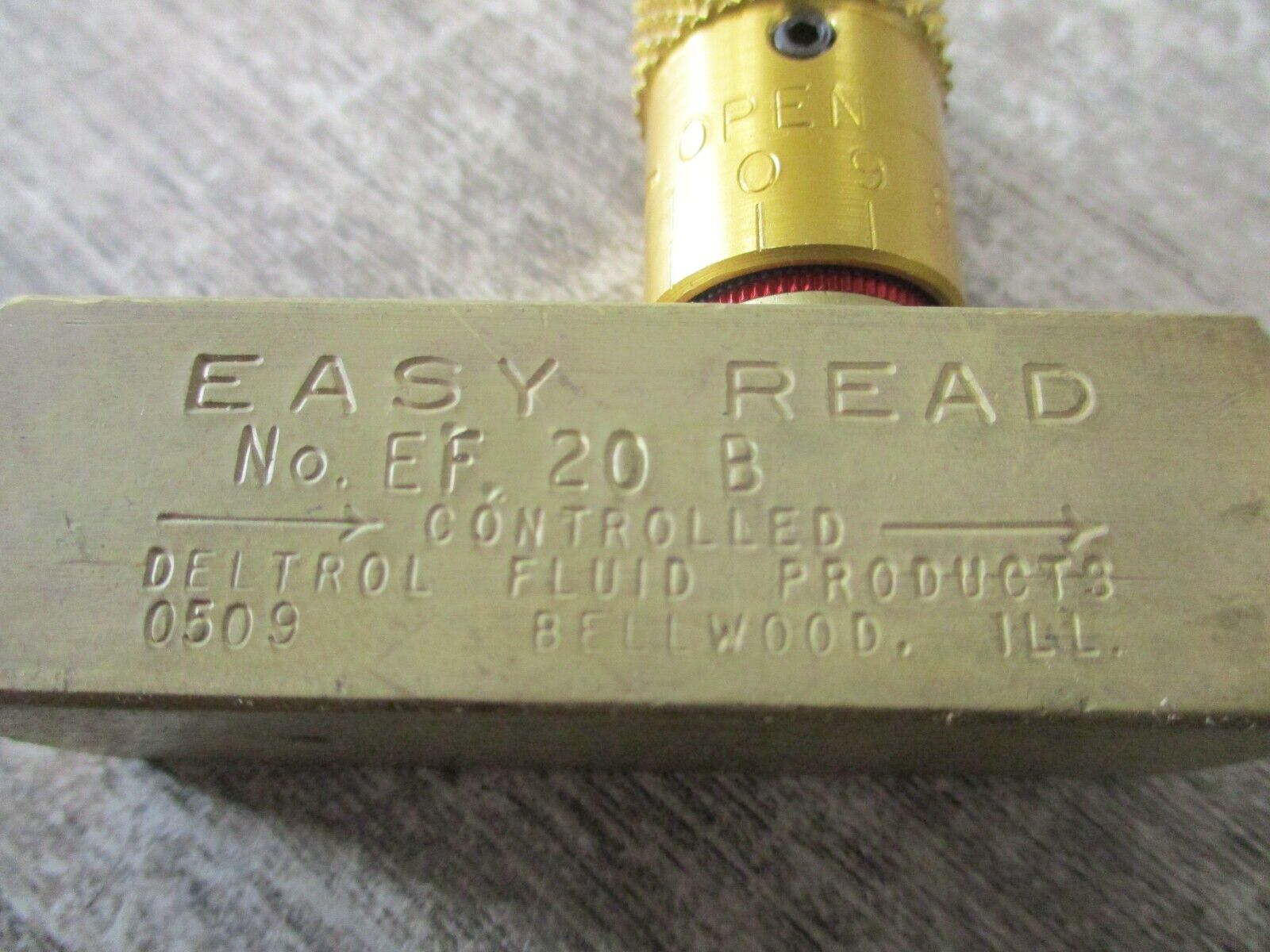 Deltrol Easy Read Flow Control Valve EF 20 B Used