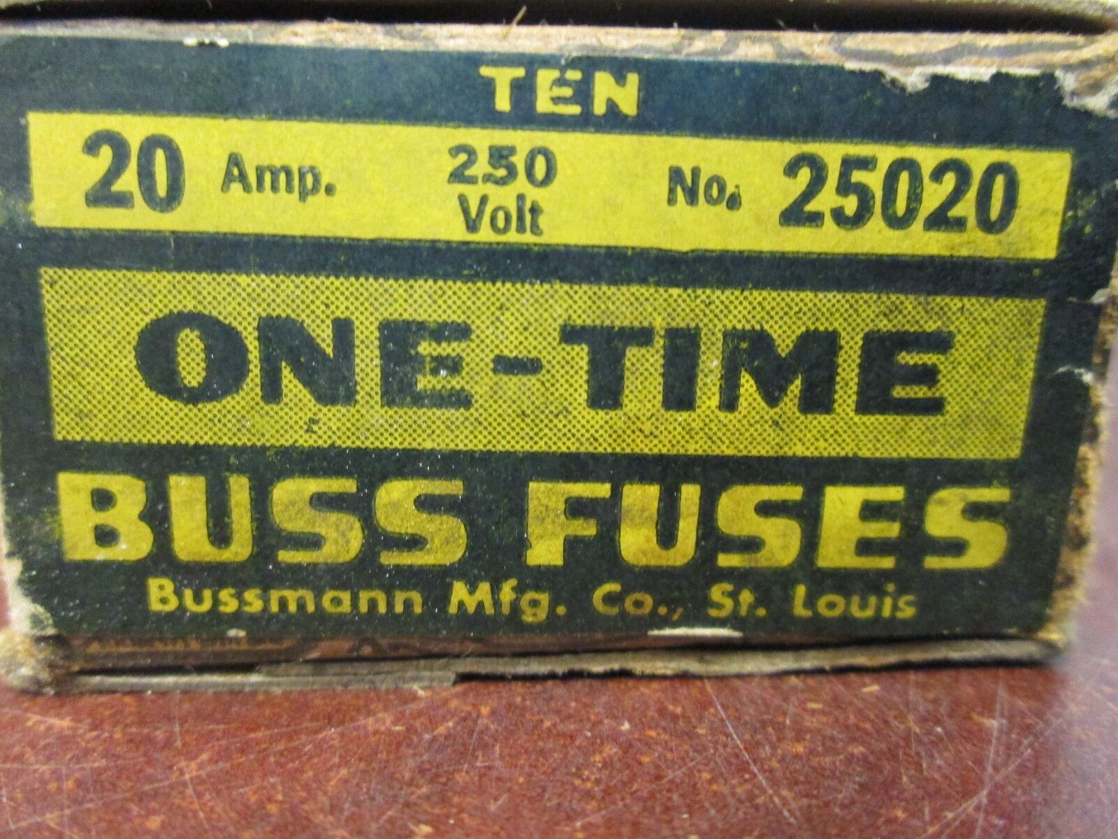 Buss One-Time Fuse 25020 250V 20A *Box of 10* New Surplus