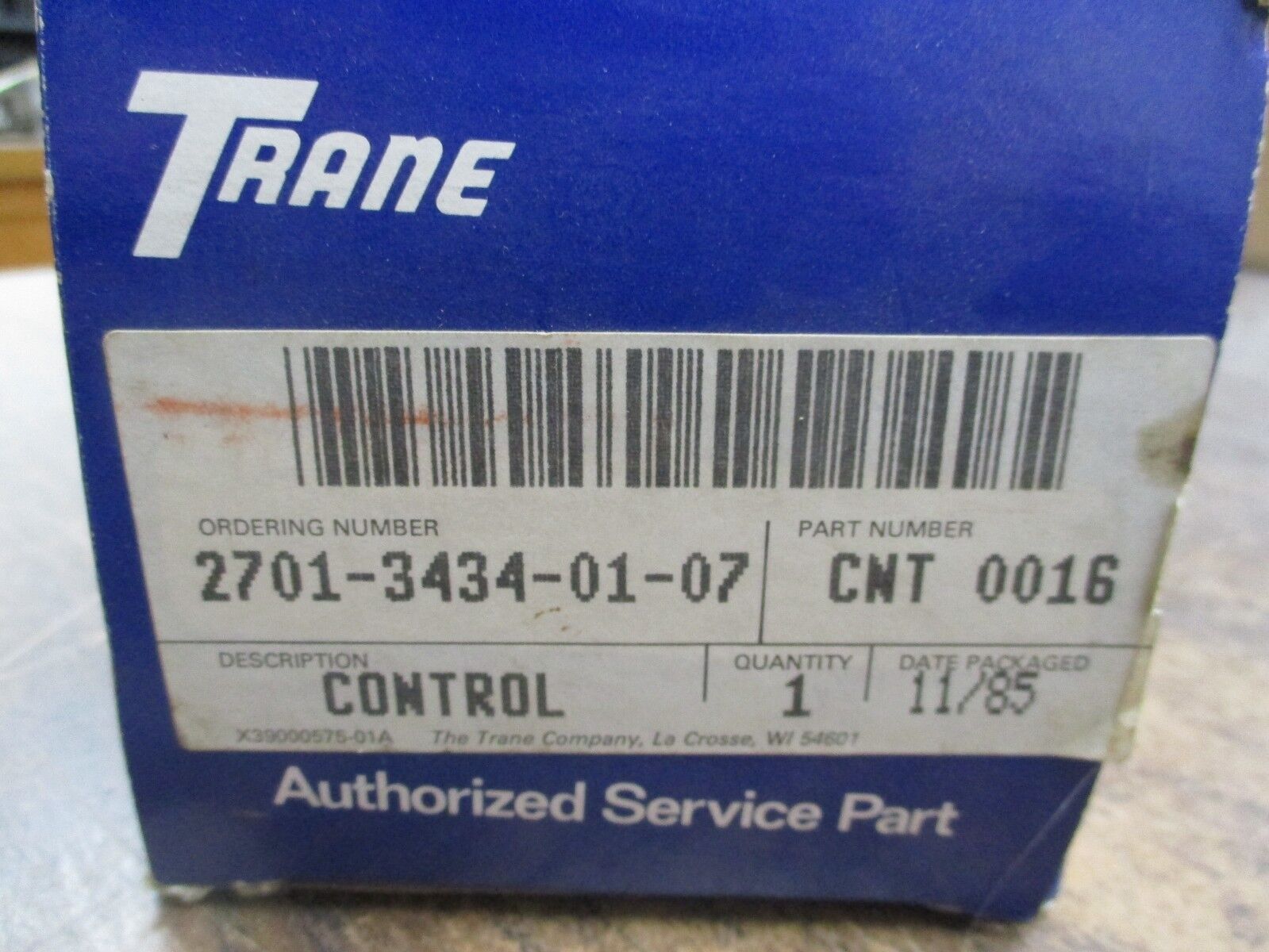 Trane Temp Control CNT 0016 New Surplus