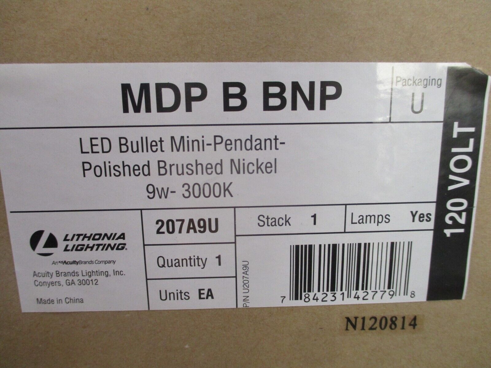 Lithonia Lighting LED Bullet Mini-Pendant MDP B BNP New Surplus