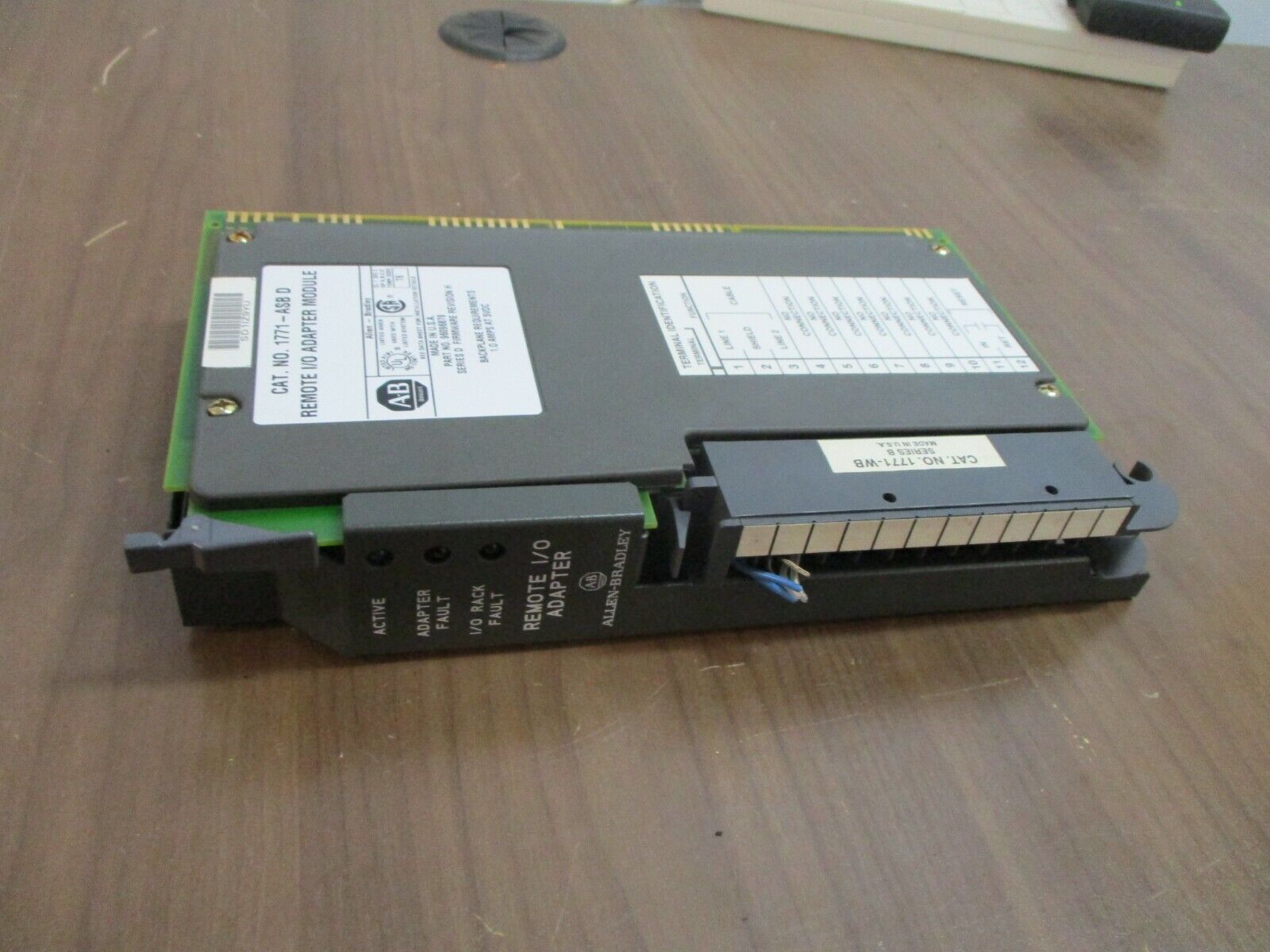 Allen-Bradley Remote I/O Adapter Module 1771-ASB D Ser. D F/W Rev. H Used