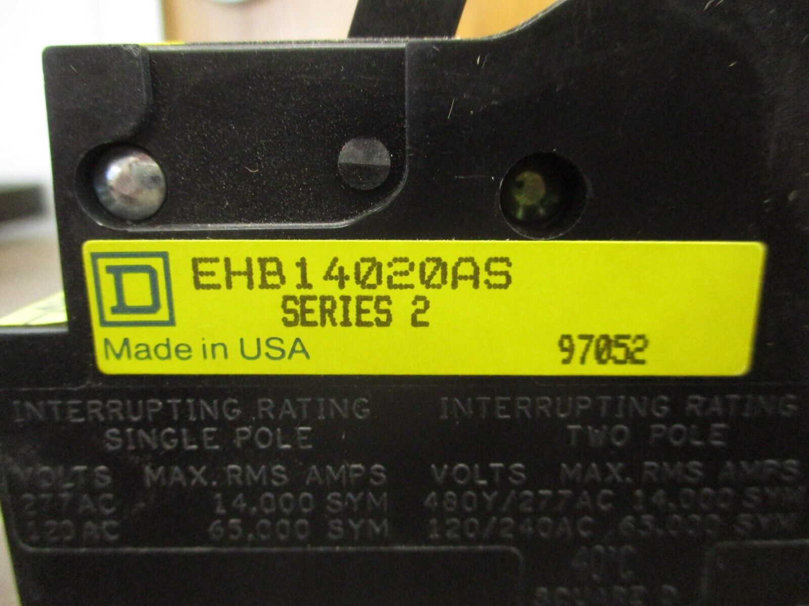 Square D Powerlink AS Remote Controlled Circuit Breaker EHB14020AS 20A 277V 1P