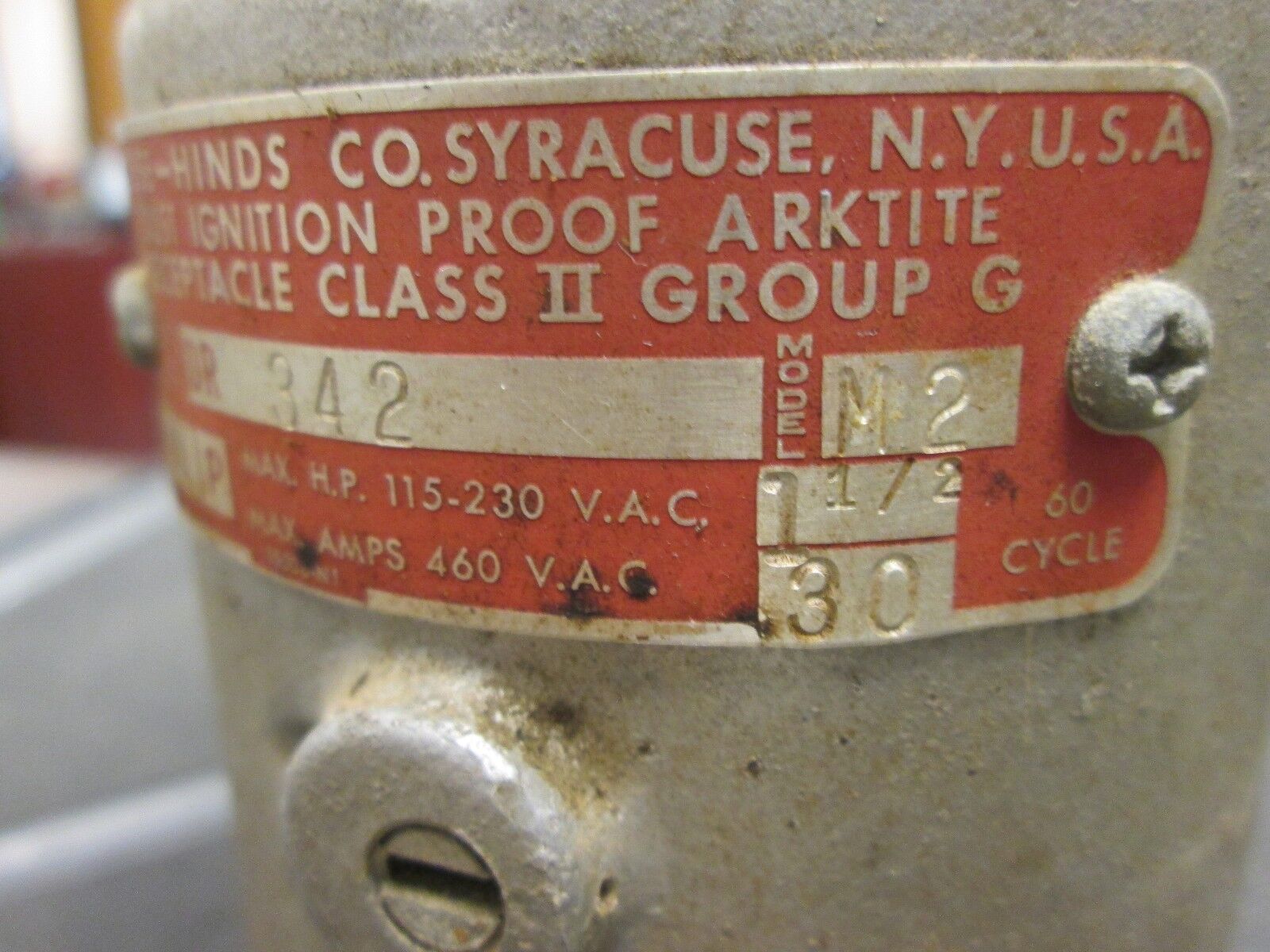 Crouse-Hinds  Connector  DR342  30A  3W  460V  4P Used