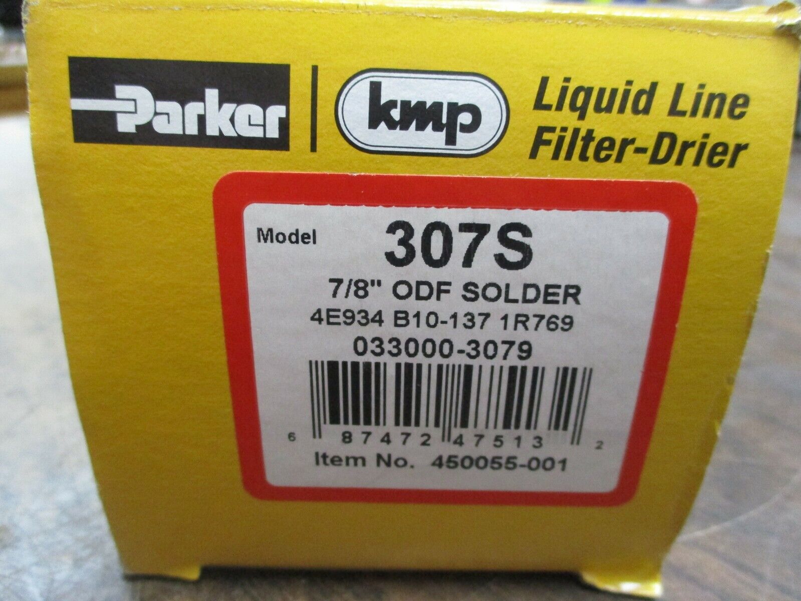 Parker Liquid Line Filter-Drier 307S 7/8" ODF Solder New Surplus