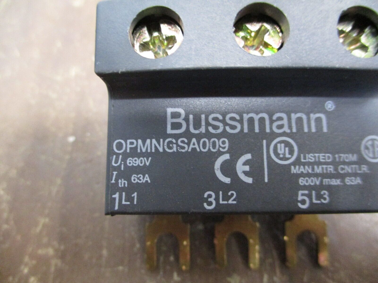 Bussmann Buss Terminal OPMNGSA009 63A 600V Used