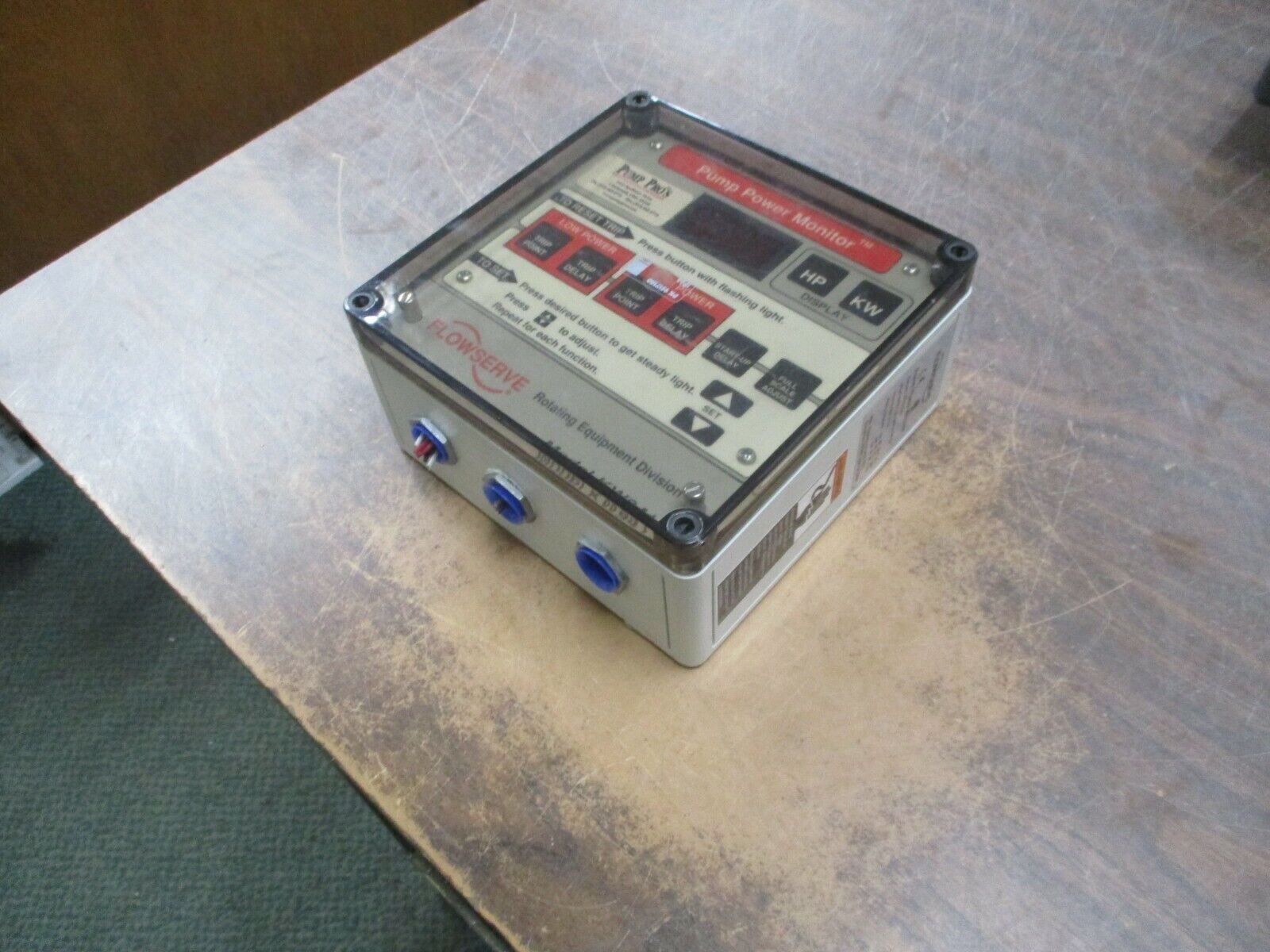 Flowserve Model KW 941 Pump Power Monitor AY56930B Input:110-120V 60Hz 0.2A Used