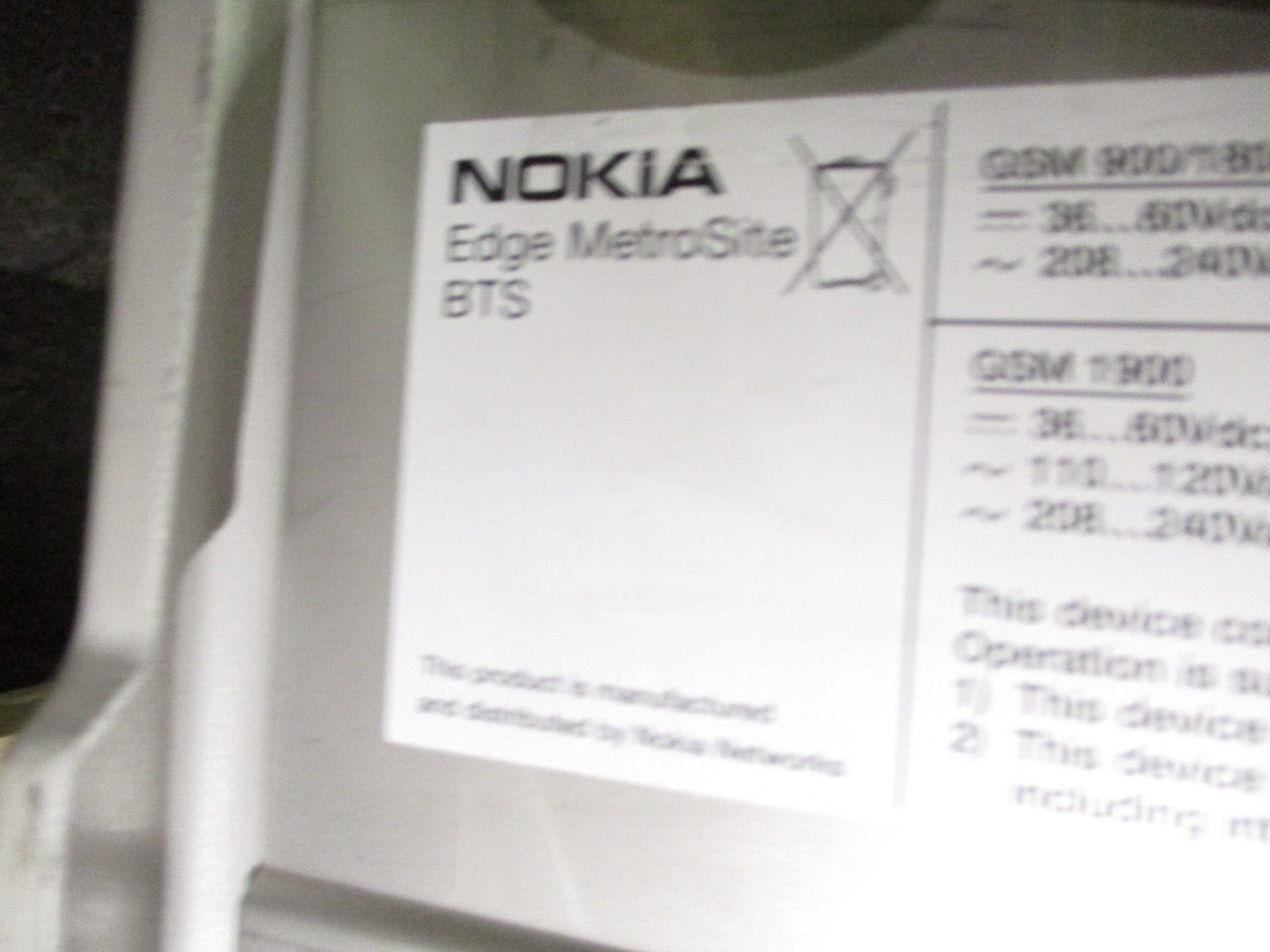Nokia Edge Metrosite Assembly BTS w/ (4) CVSB Modules Used