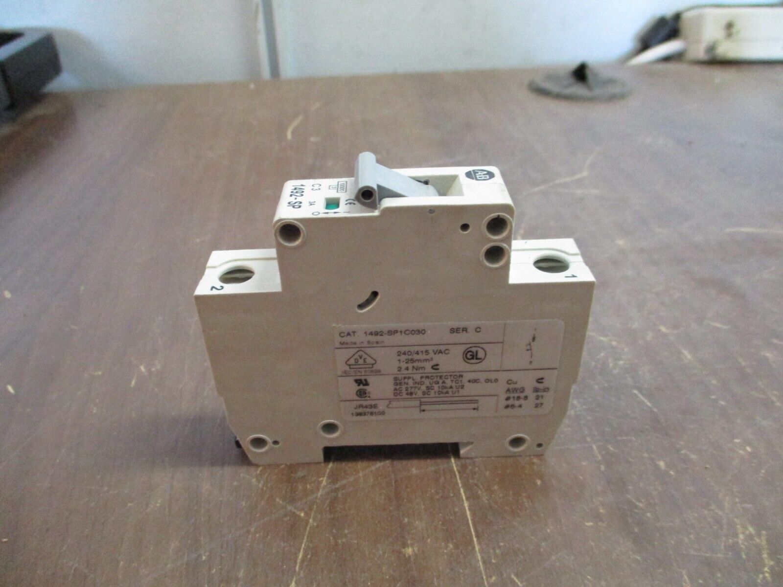 Allen-Bradley Circuit Breaker 1492-SP1C030 Ser. C 3A 277V *Lot of 3* Used