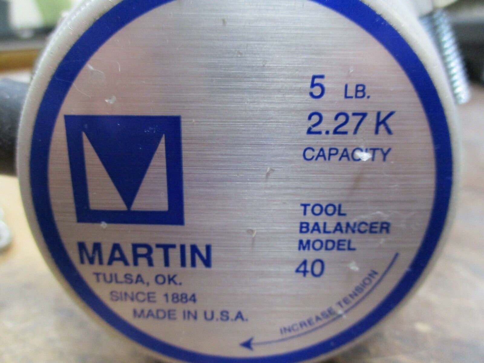 Martin Tool Balancer Model 40 Capacity: 5lbs Used
