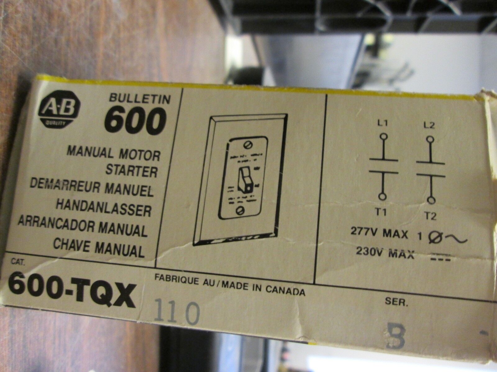 Allen-Bradley Manual Motor Starter 600-TQX 277V Max New Surplus