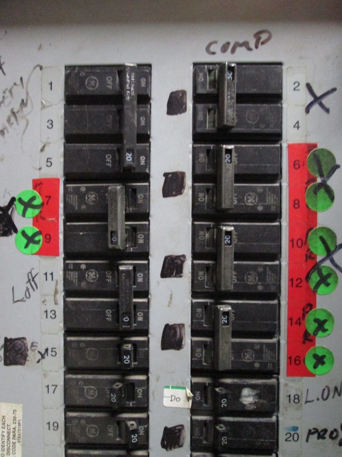 GE Main Circuit Breaker Panel AQF3422ABX AXB4 150A Main Breaker 225A 208Y/120V