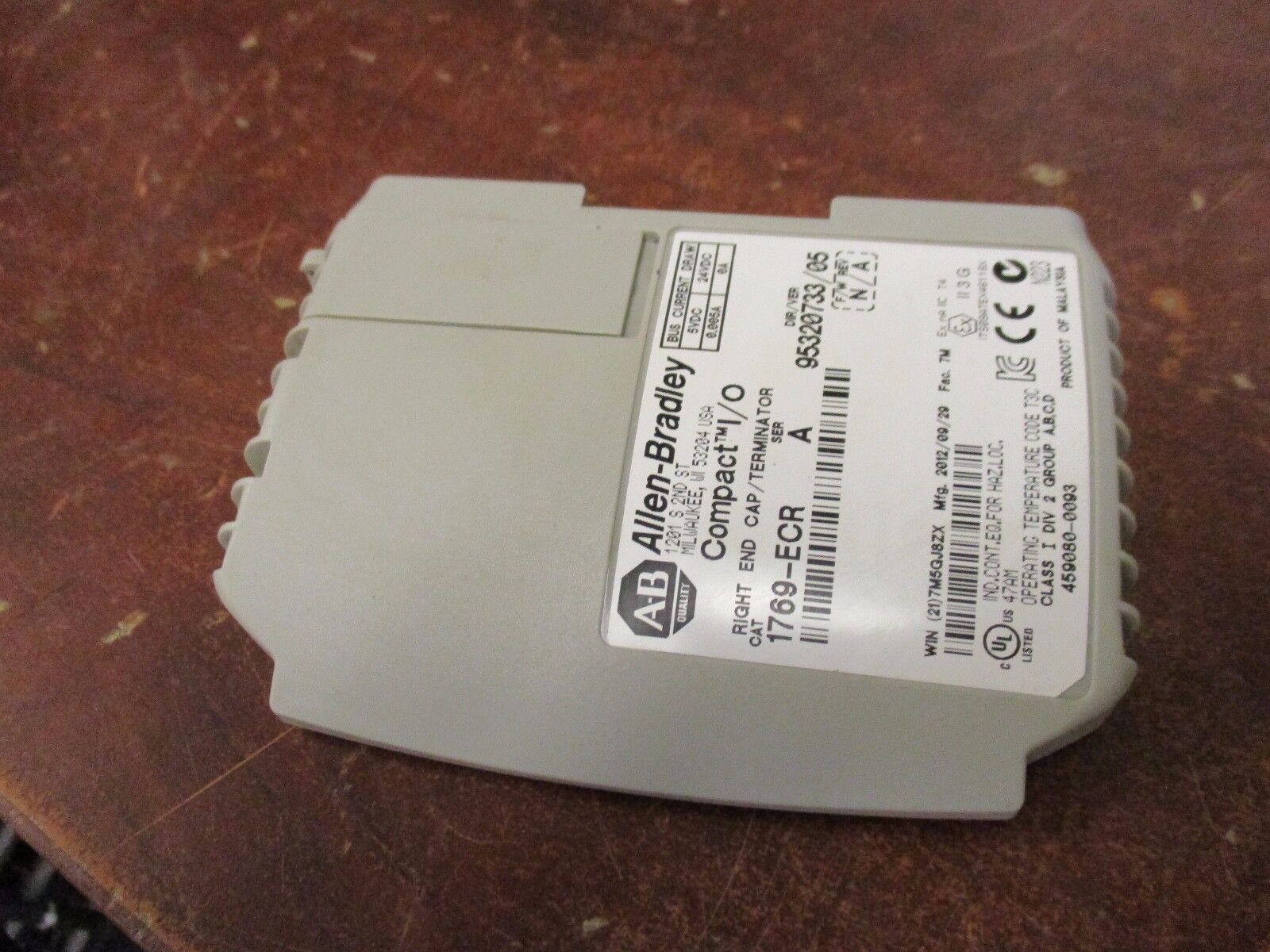 Allen-Bradley Compact I/O Right End Cap/Terminator 1769-ECR Ser.A Used