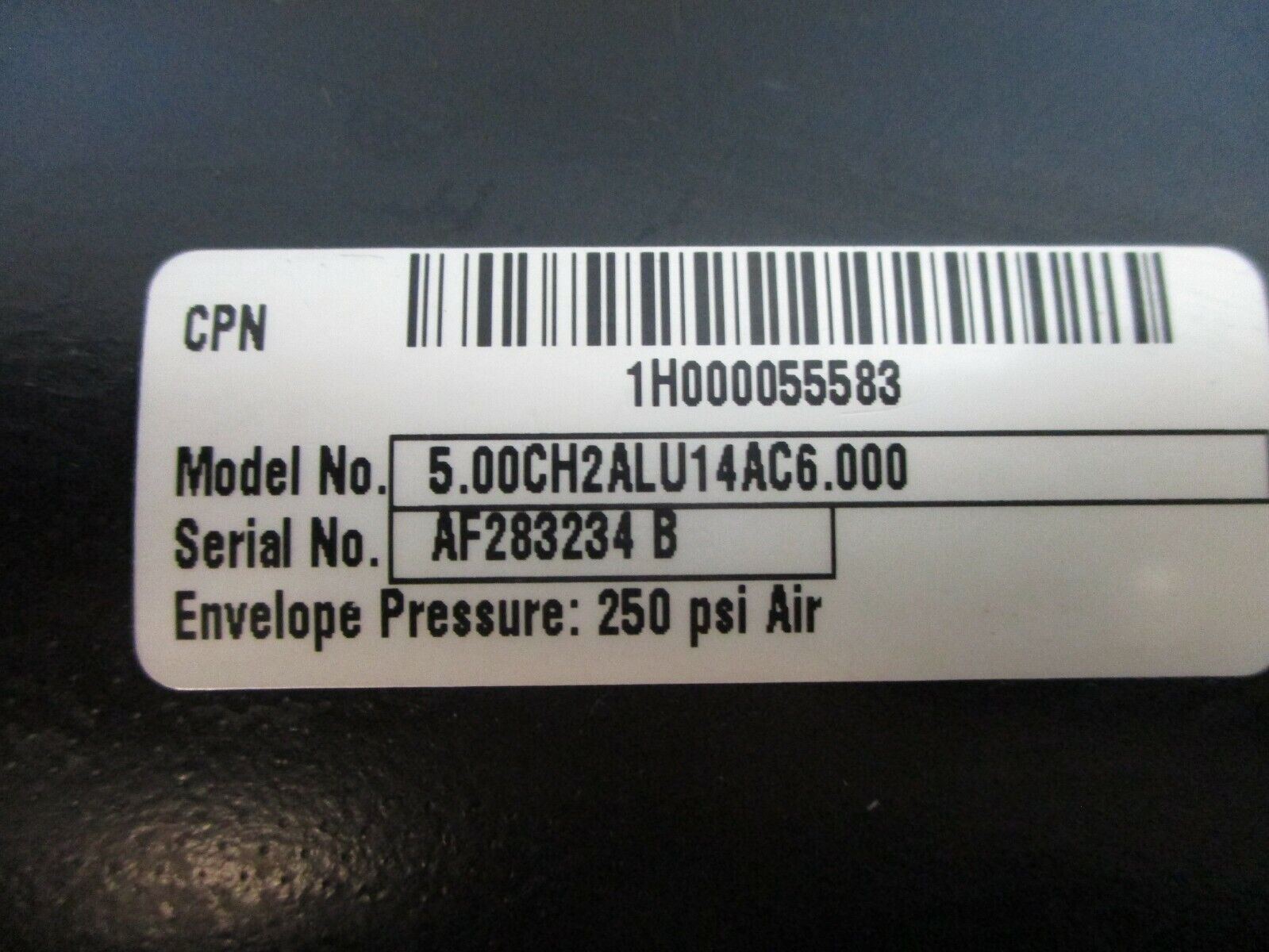 Parker Air Cylinder 5.00CH2ALU14AC6.000 250PSI Used