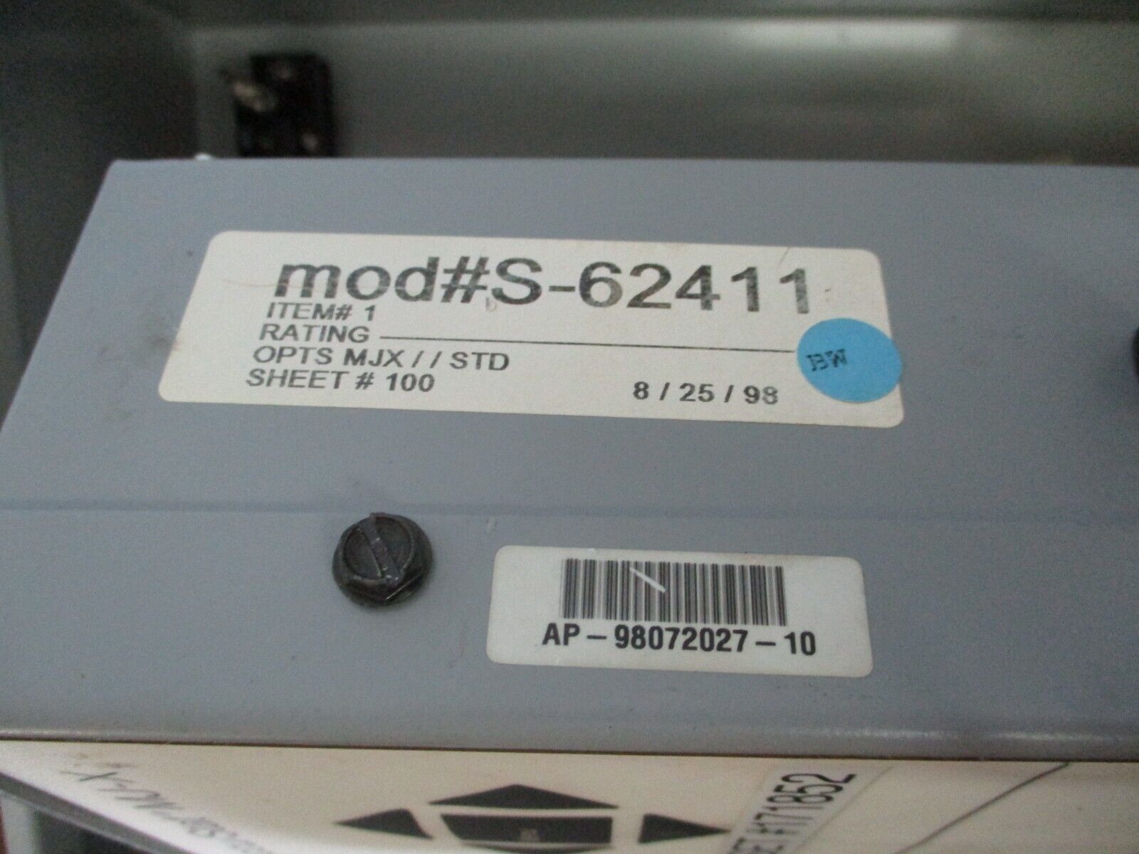Siemens Accu/Stat MJ-X Voltage Regulator Control Panel S-62411 w/ Enclosure Used