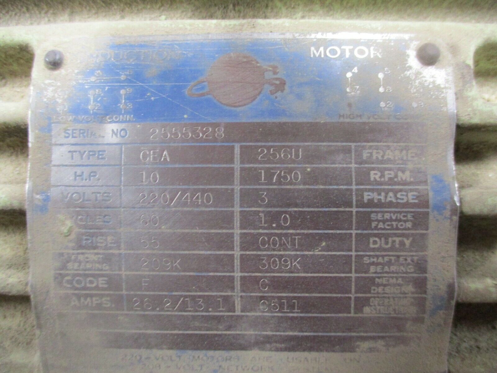 Louis-Allis Blower Package 10HP 1800RPM 220/440V 26.2/13.1A 60Hz 3Ph Used