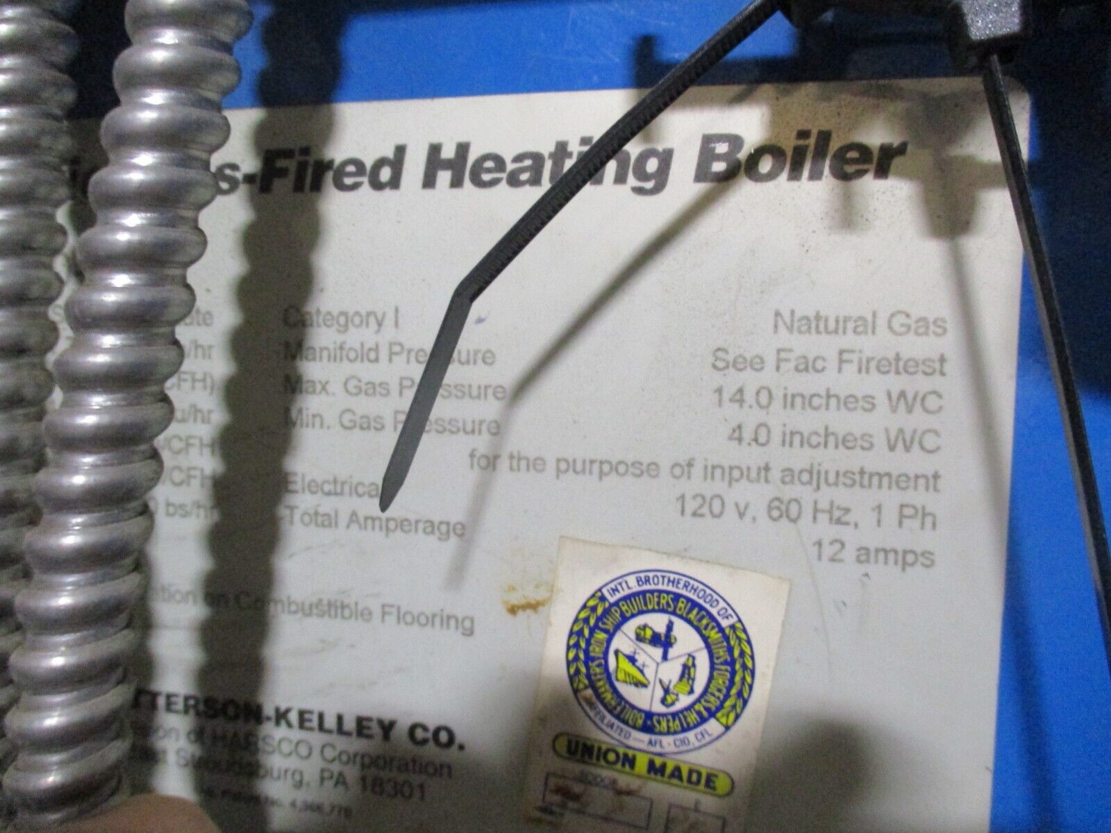 P-K Thermific Boiler N-1700-2 1,700,000BTU Natural Gas Used