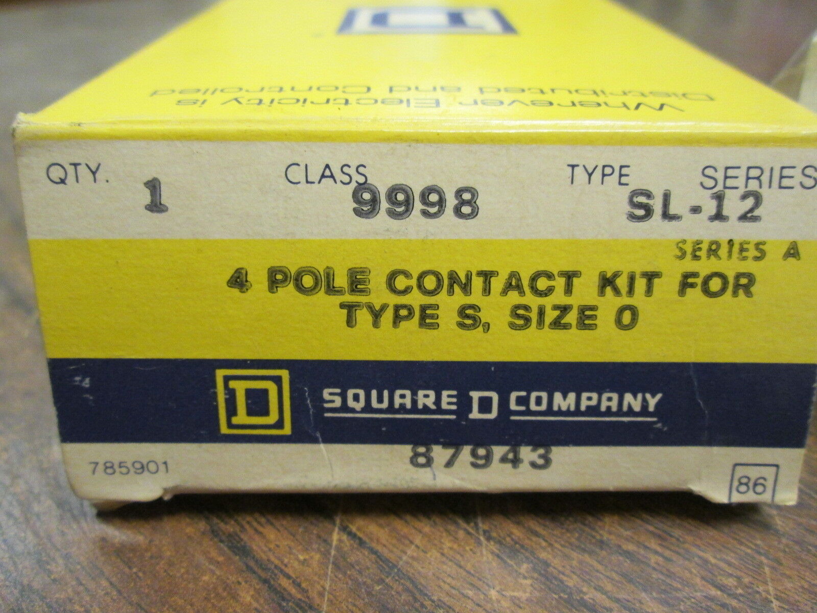 Square D Contact Kit 9998 SL-12 4P Type S Size 0 New Surplus