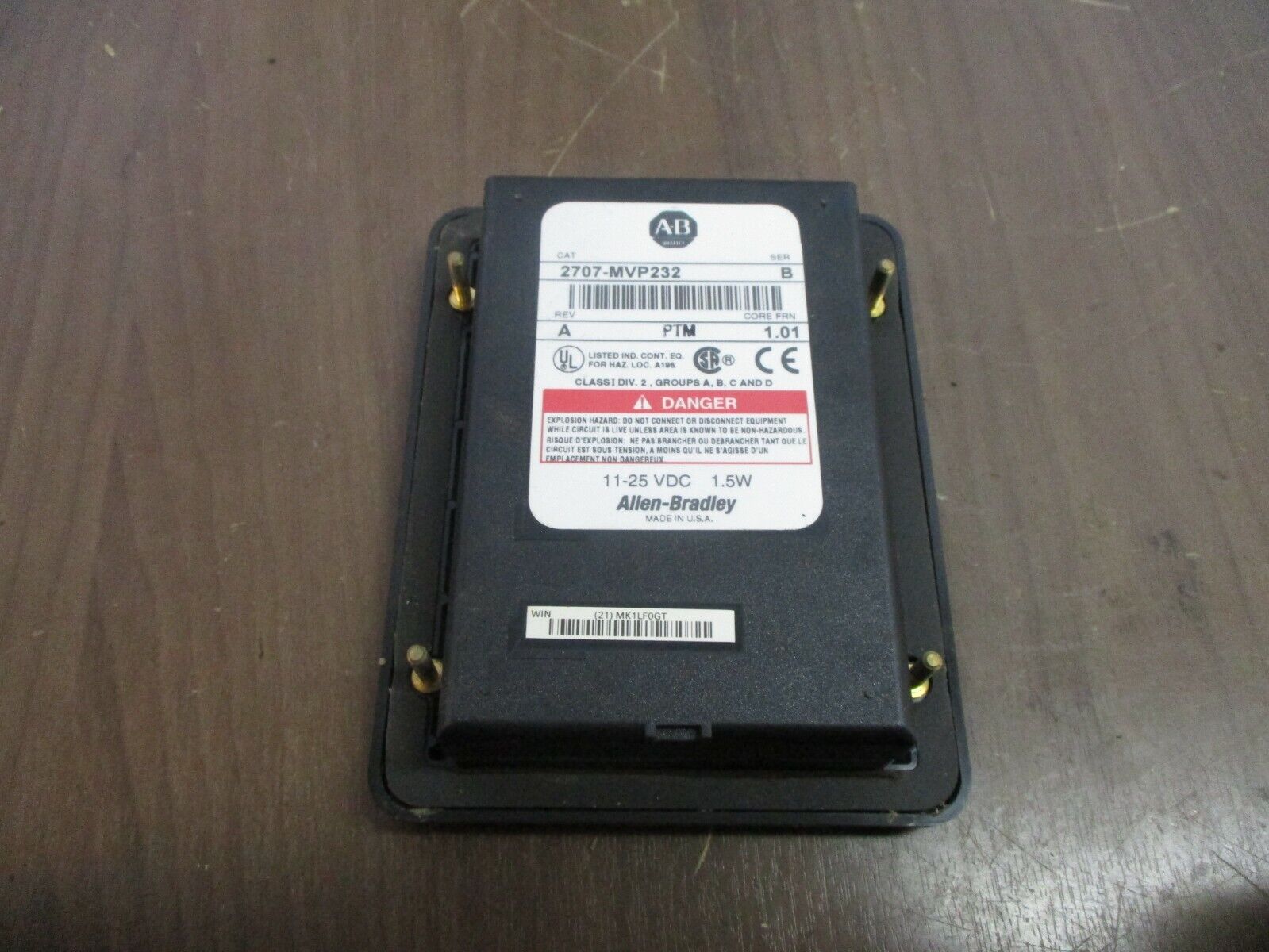 Allen-Bradley MicroView Operator Interface 2707-MVP232 Ser. B Rev. A FRN 1.01