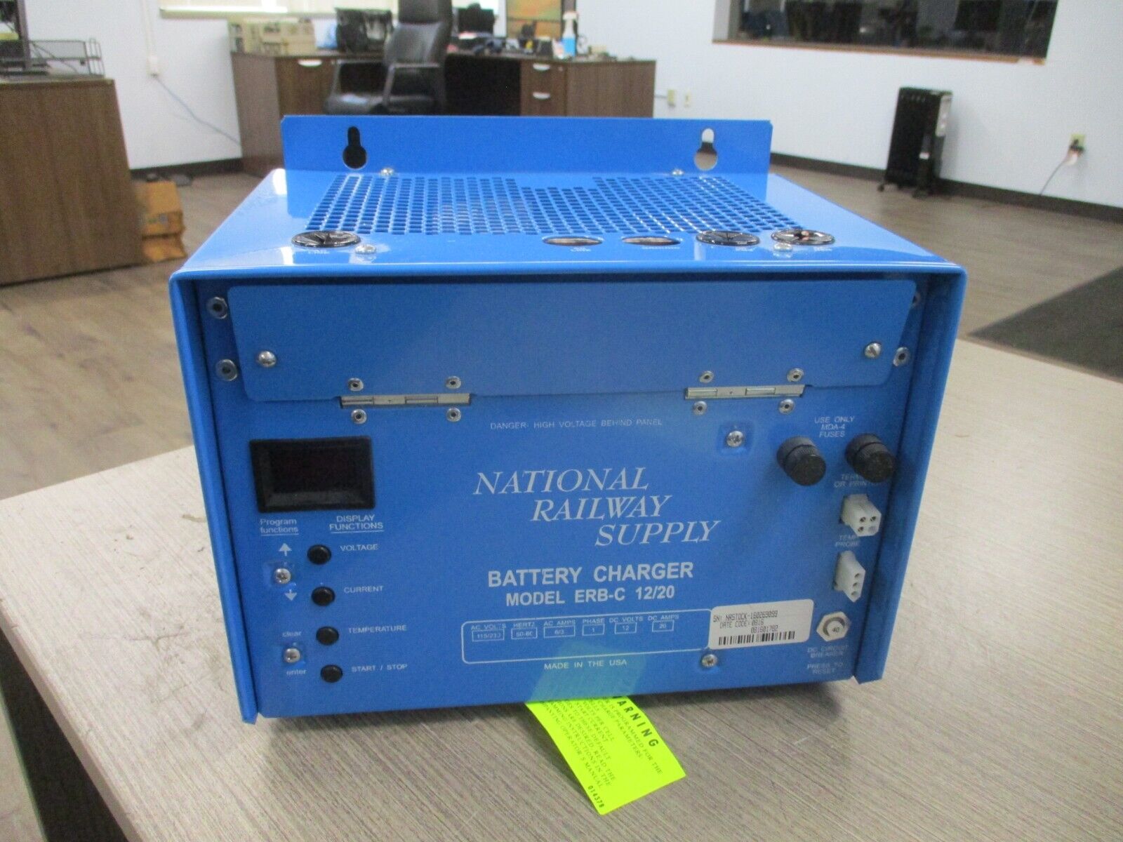 National Railway Supply Battery Charger ERB-C 12/20 Input: 115/230V 50/60HZ Used