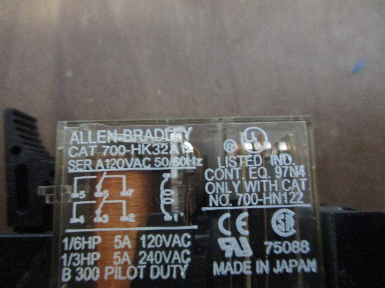 Allen-Bradley Relay 700-HK32A1 Ser. A 120V Coil w/ Base *Lot of 2* Used
