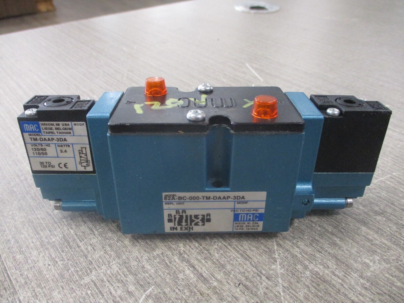 MAC Solenoid Valve 82A-BC-000-TM-DAAP-3DA Used