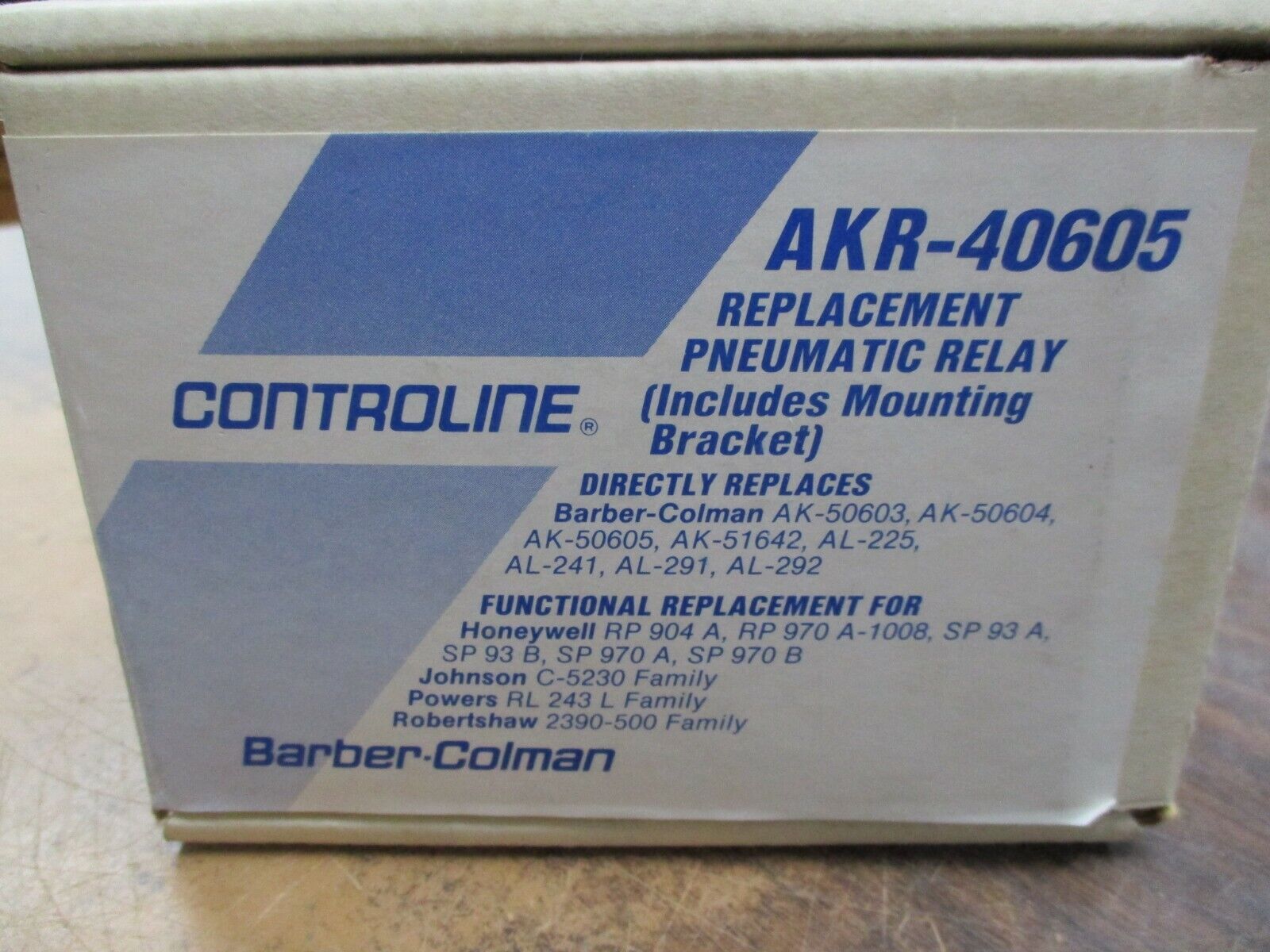 Barber-Colman Controline Pneumatic Relay AKR-40605 New Surplus